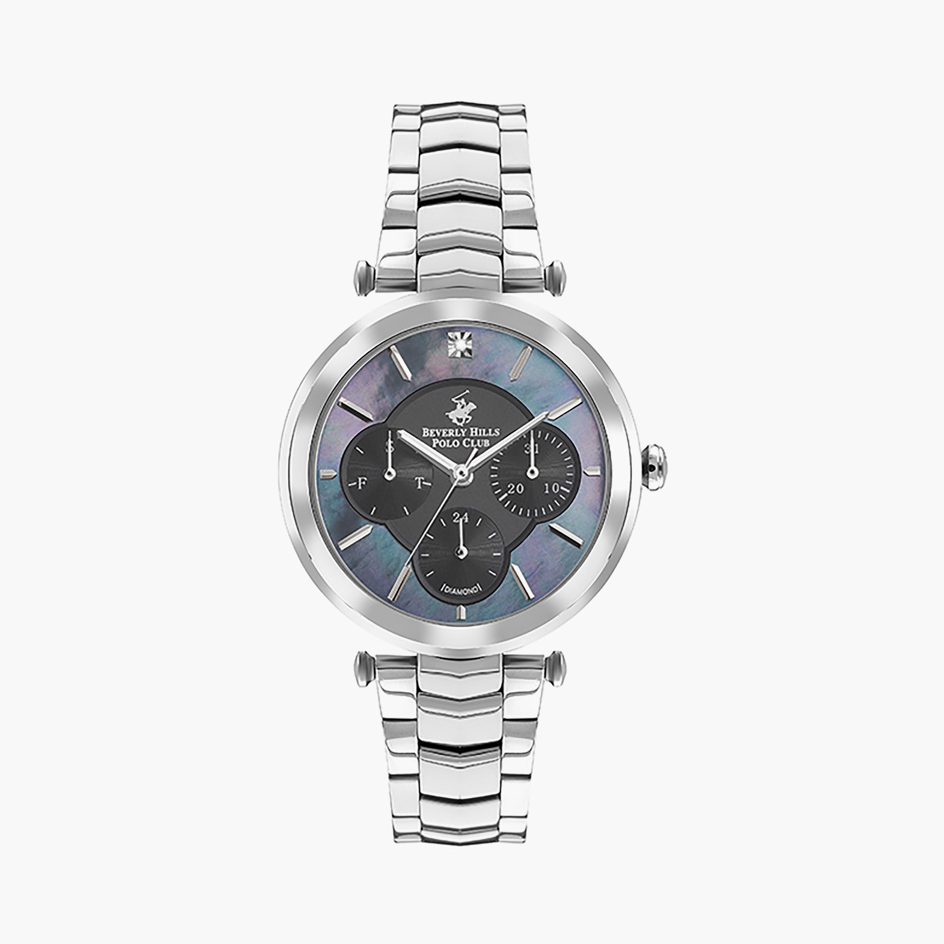  BP3352X.350 | ساعة بيفرلي هيلز بولو كلوب ذو كرونوغراف فضية للنساء بسوار من ستانلس ستيل-women-watchesandjewellery-watches-image-1