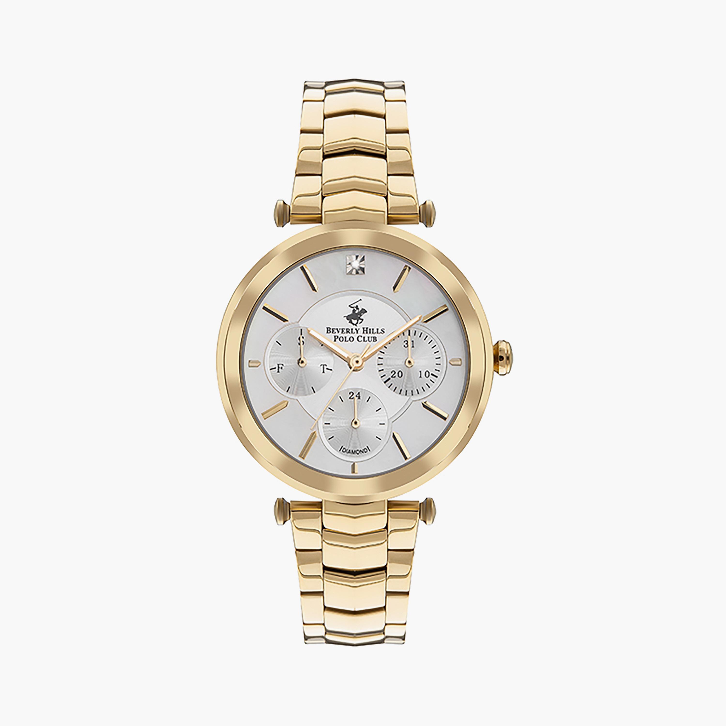  BP3352X.120 | ساعة بيفرلي هيلز بولو كلوب ذو كرونوغراف ذهبية للنساء بسوار من ستانلس ستيل-women-watchesandjewellery-watches-image-1