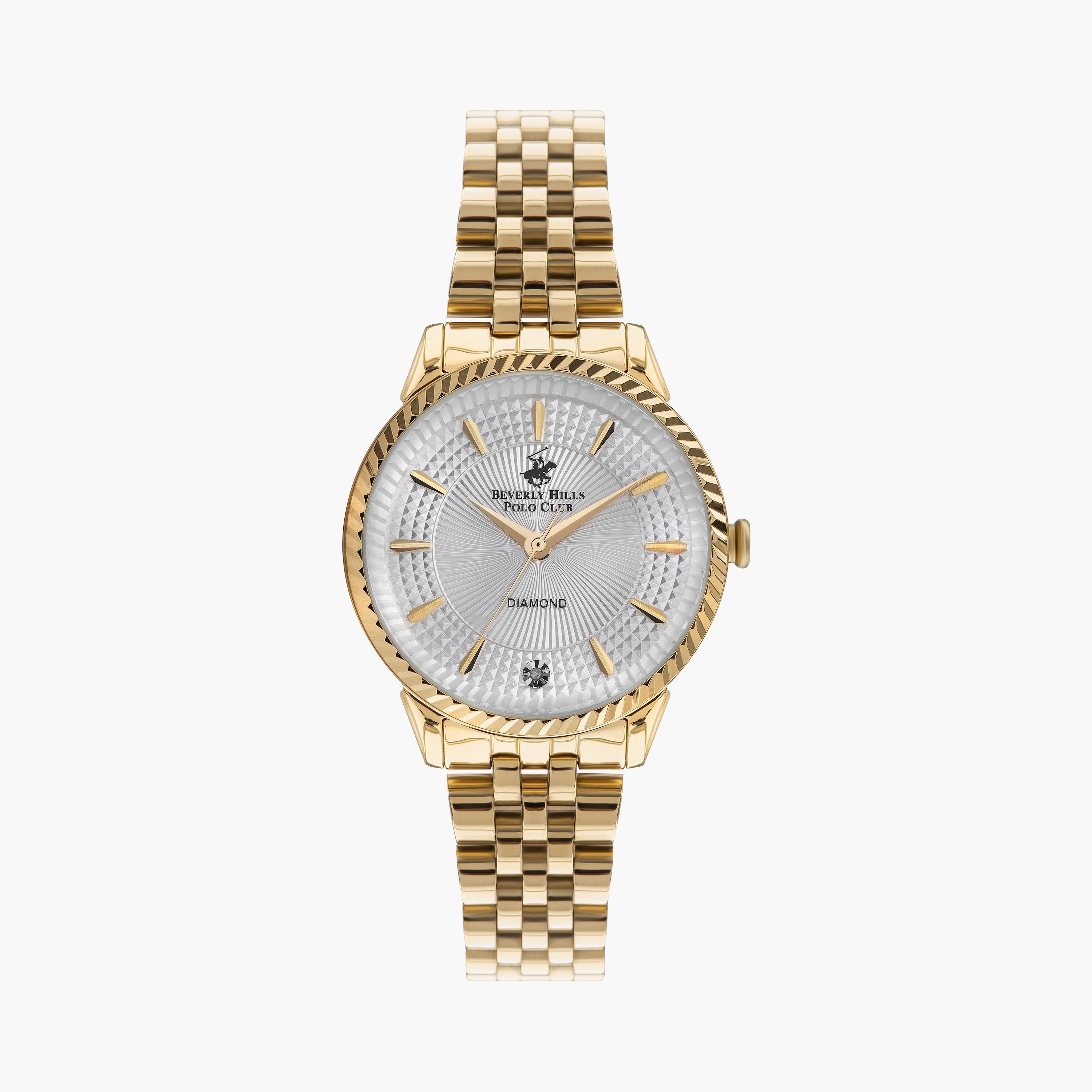  BP3357X.130 | ساعة بيفرلي هيلز بولو كلوب ذهبية ذات انالوج للنساء بسوار من ستانلس ستيل-women-watchesandjewellery-watches-image-1