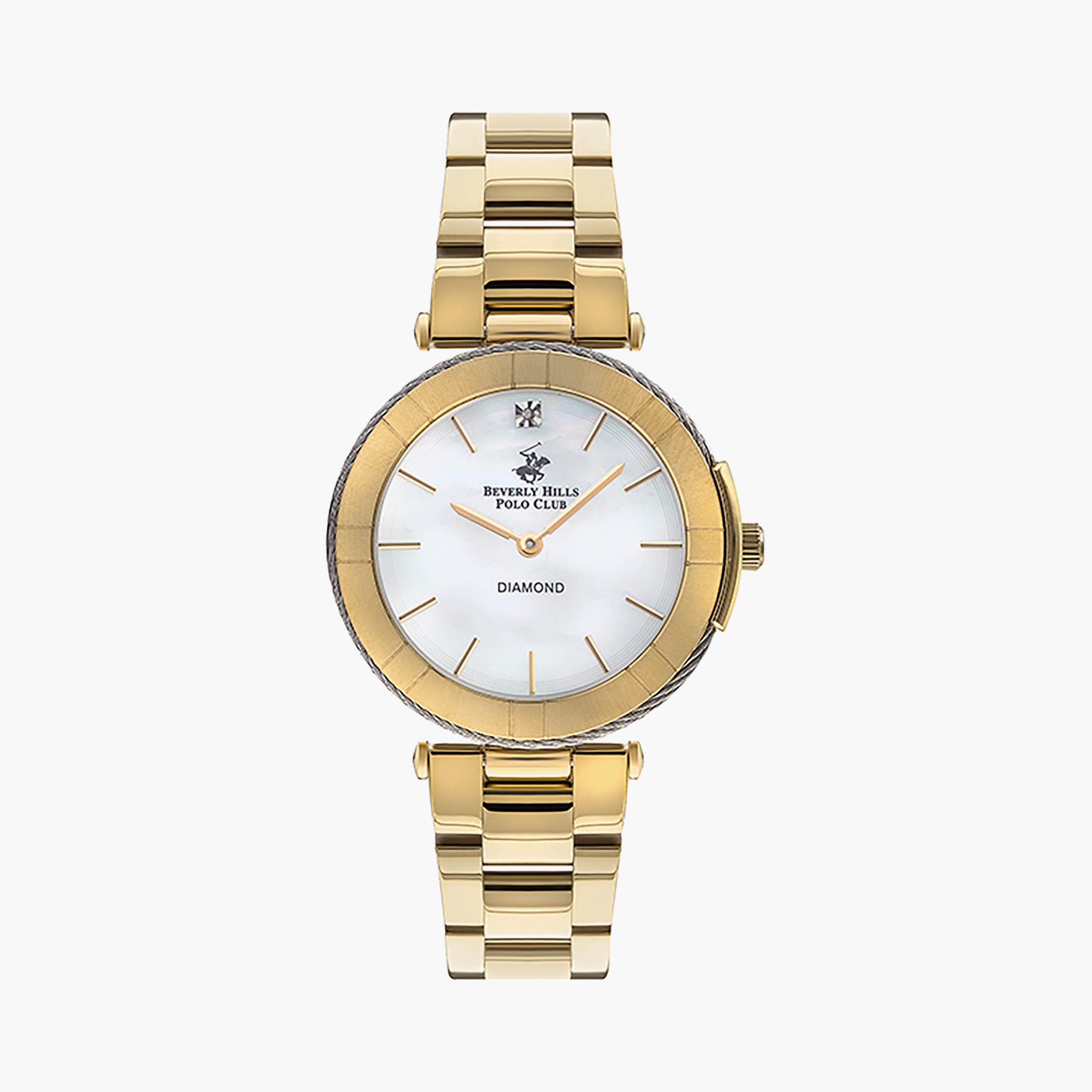  BP3333X.120 | ساعة بيفرلي هيلز بولو كلوب ذهبية ذات انالوج للنساء بسوار من ستانلس ستيل-women-watchesandjewellery-watches-image-1