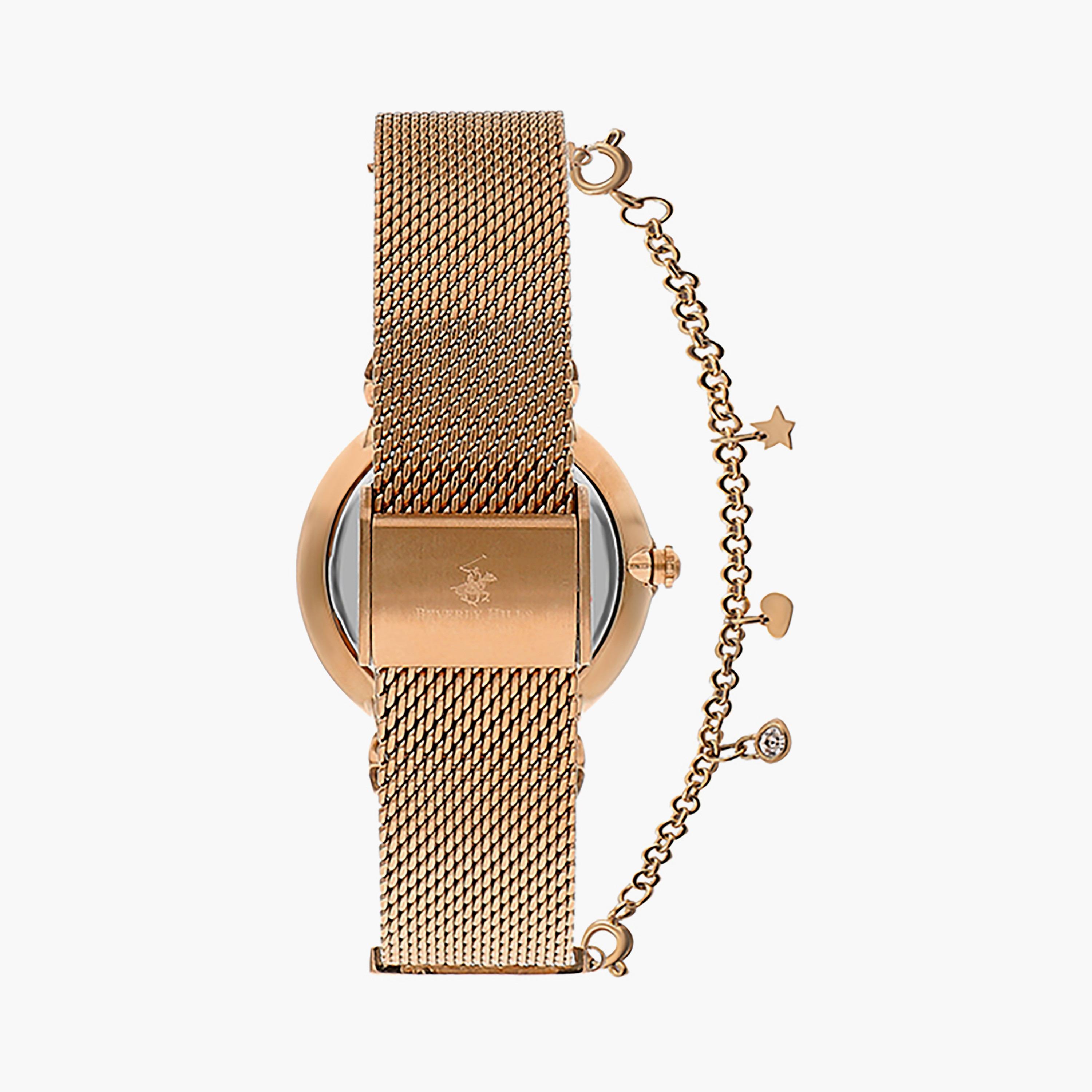  BP3363C.430 | ساعة بيفرلي هيلز بولو كلوب ذات أنالوج ذهبي وردي بسوار شبكي-women-watchesandjewellery-watches-image-3