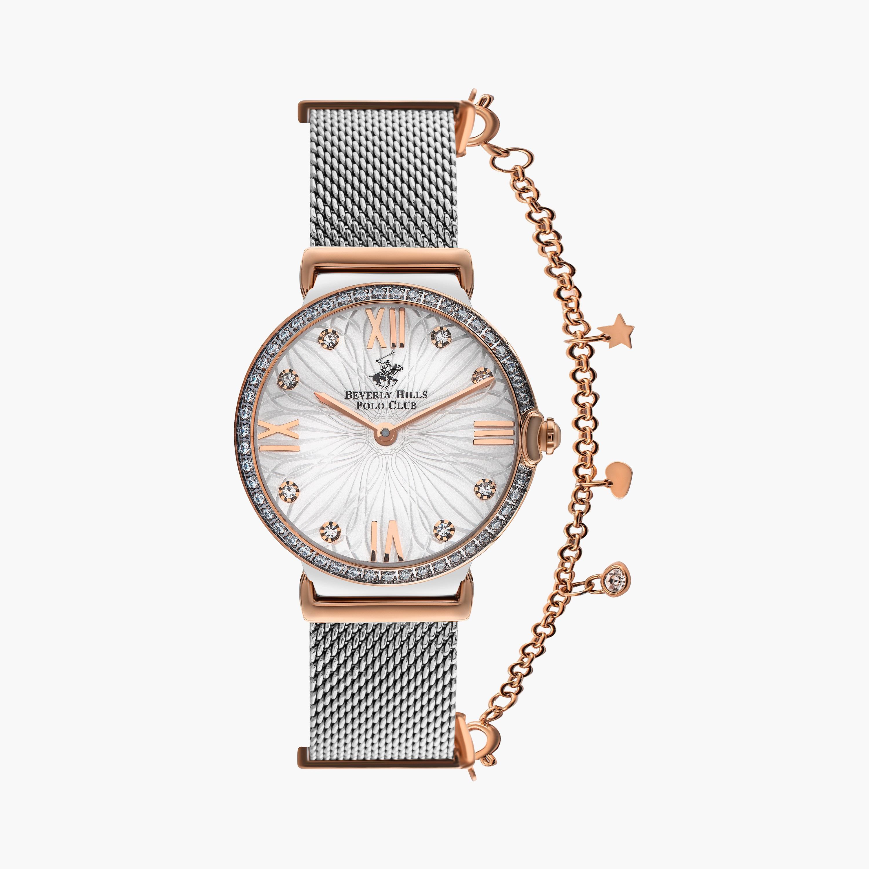  BP3363C.530 | ساعة بيفرلي هيلز بولو كلوب ذات أنالوج فضي بسوار شبكي-women-watchesandjewellery-watches-image-1