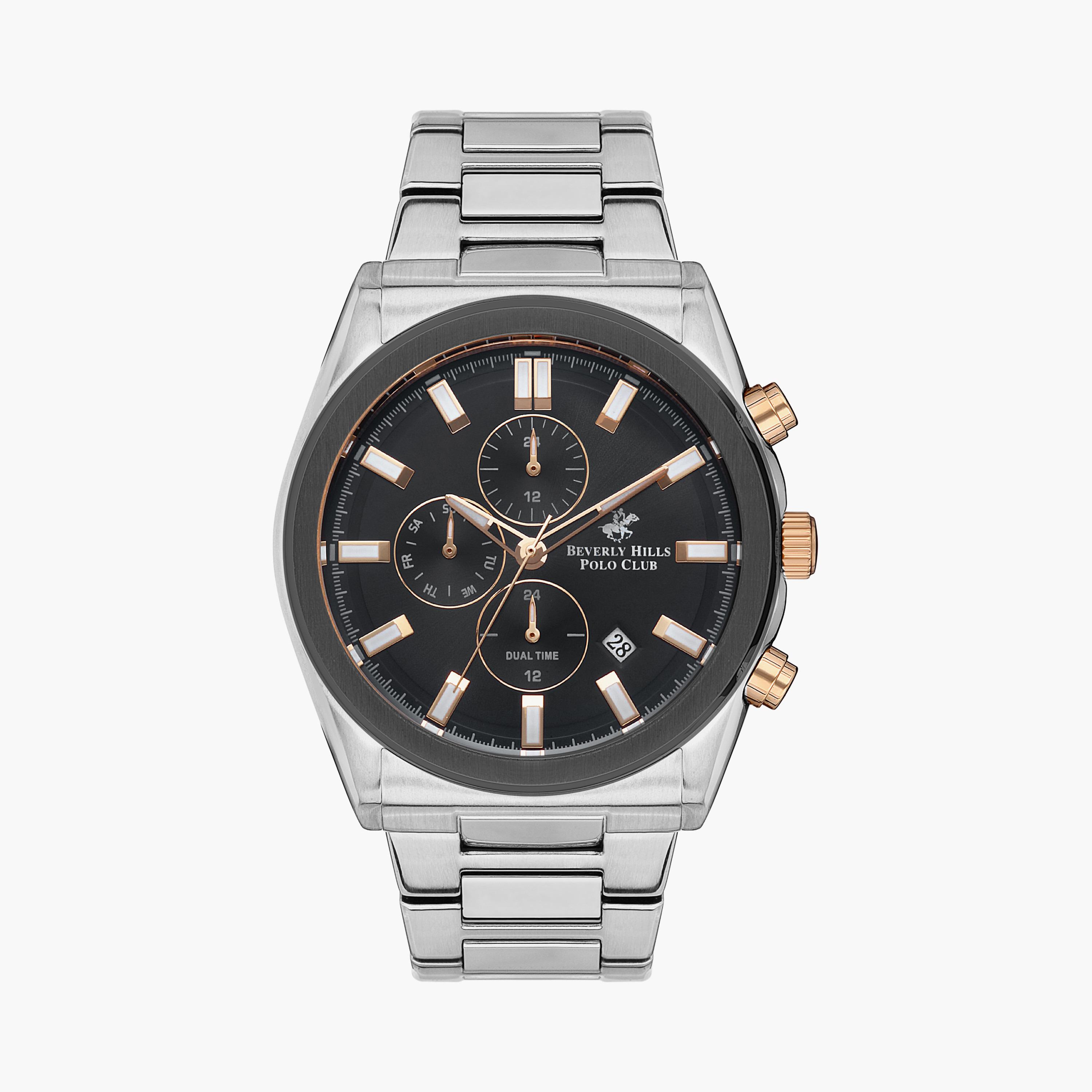 Beverly Hills Polo Club Men Silver Chronograph Stainless Steel Strap Watch | BP3344X.360-men-watchesandjewellery-watches-image-1