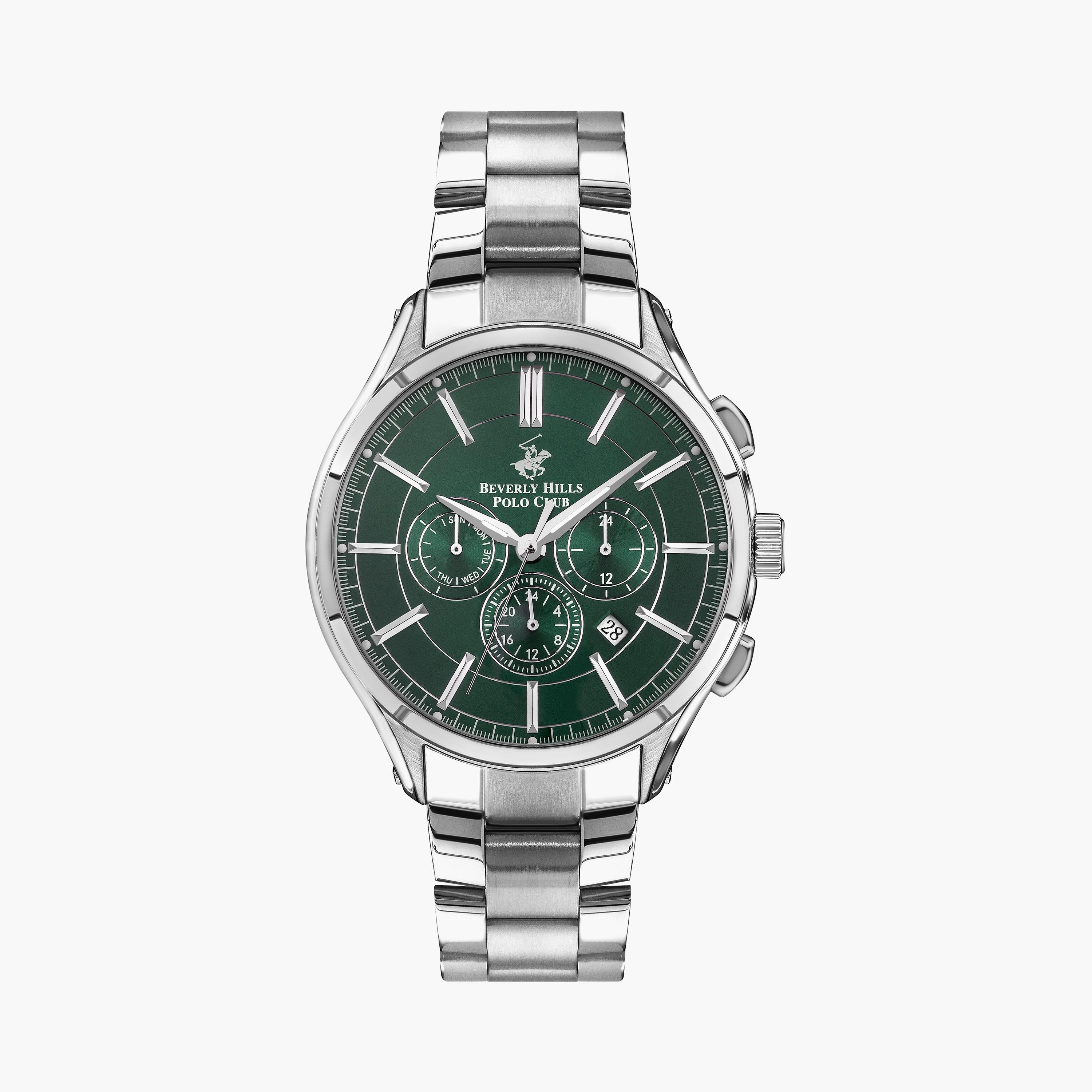 Beverly Hills Polo Club Men Silver Chronograph Stainless Steel Strap Watch | BP3304X.370-men-watchesandjewellery-watches-image-1