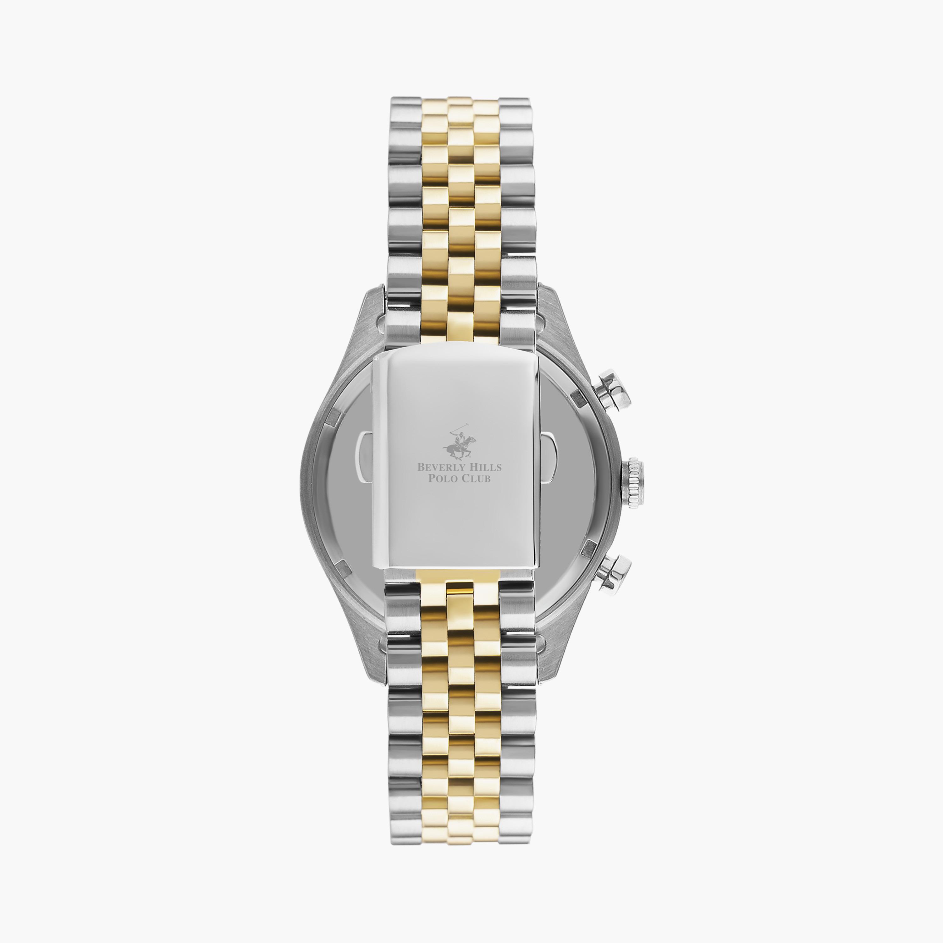 Beverly Hills Polo Club Men Silver & Gold Chronograph Stainless Steel Strap Watch | BP3316X.390-men-watchesandjewellery-watches-image-3