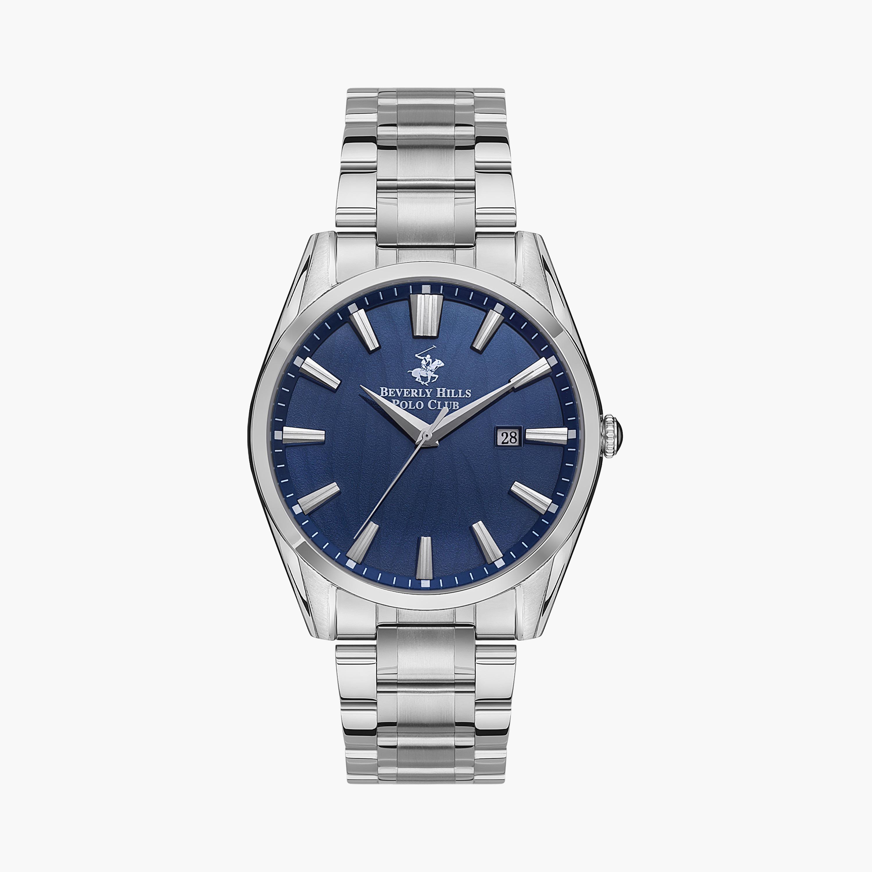 Beverly Hills Polo Club Men Silver Analog Stainless Steel Strap Watch | BP3356X.390-men-watchesandjewellery-watches-image-1