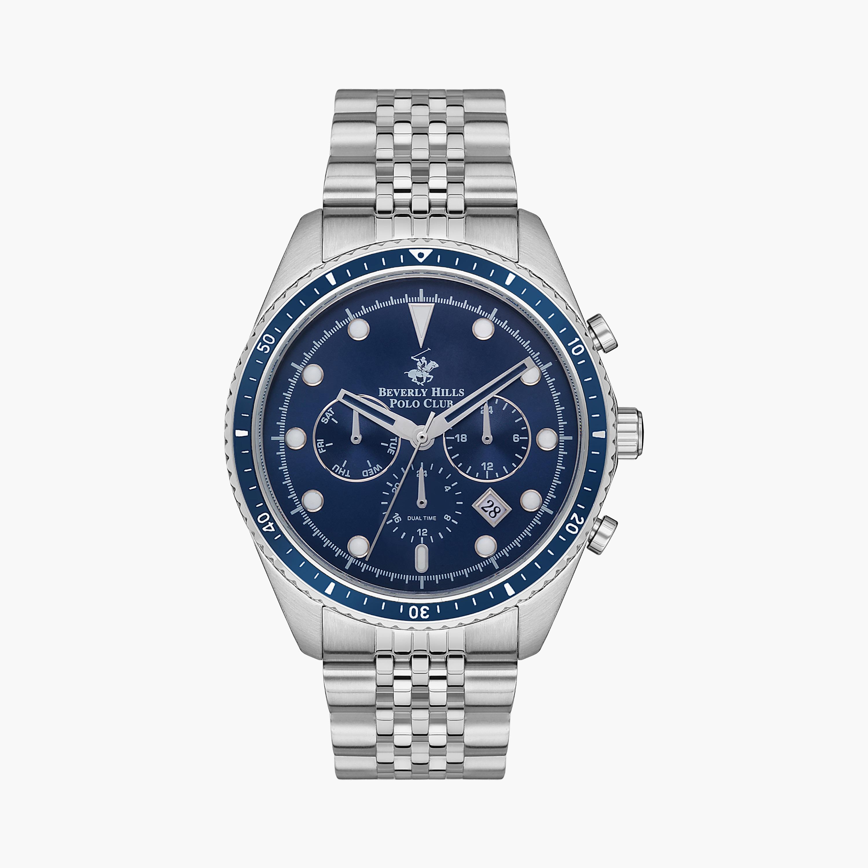  BP3354X.390 | ساعة بيفرلي هيلز بولو كلوب ذات كرونوغراف فضية للرجال بسوار من ستانلس ستيل-men-watchesandjewellery-watches-image-1