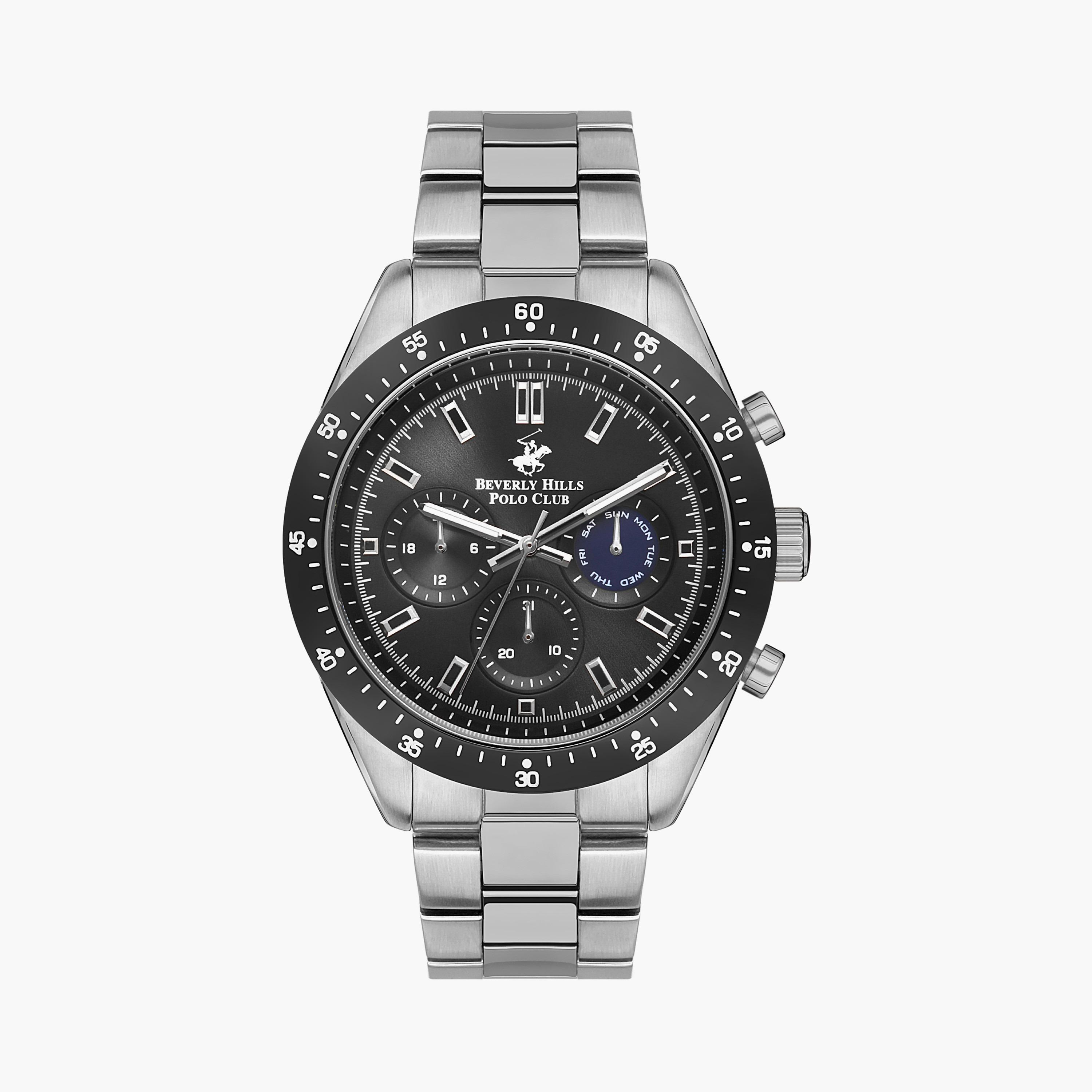  BP3358X.350 | ساعة بيفرلي هيلز بولو كلوب ذات كرونوغراف فضية للرجال بسوار من ستانلس ستيل-men-watchesandjewellery-watches-image-1