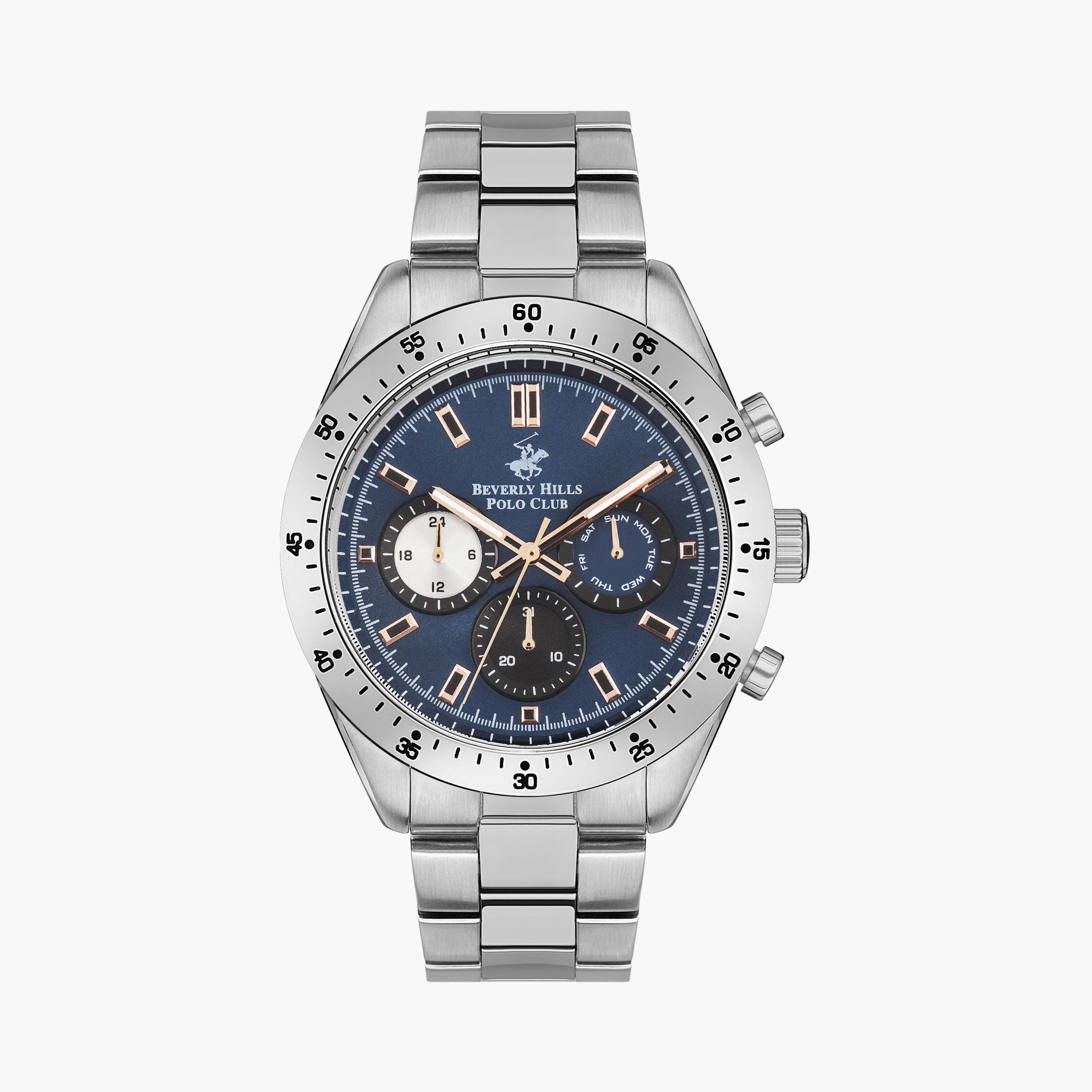  BP3358X.390 | ساعة بيفرلي هيلز بولو كلوب ذات كرونوغراف فضية للرجال بسوار من ستانلس ستيل-men-watchesandjewellery-watches-image-1