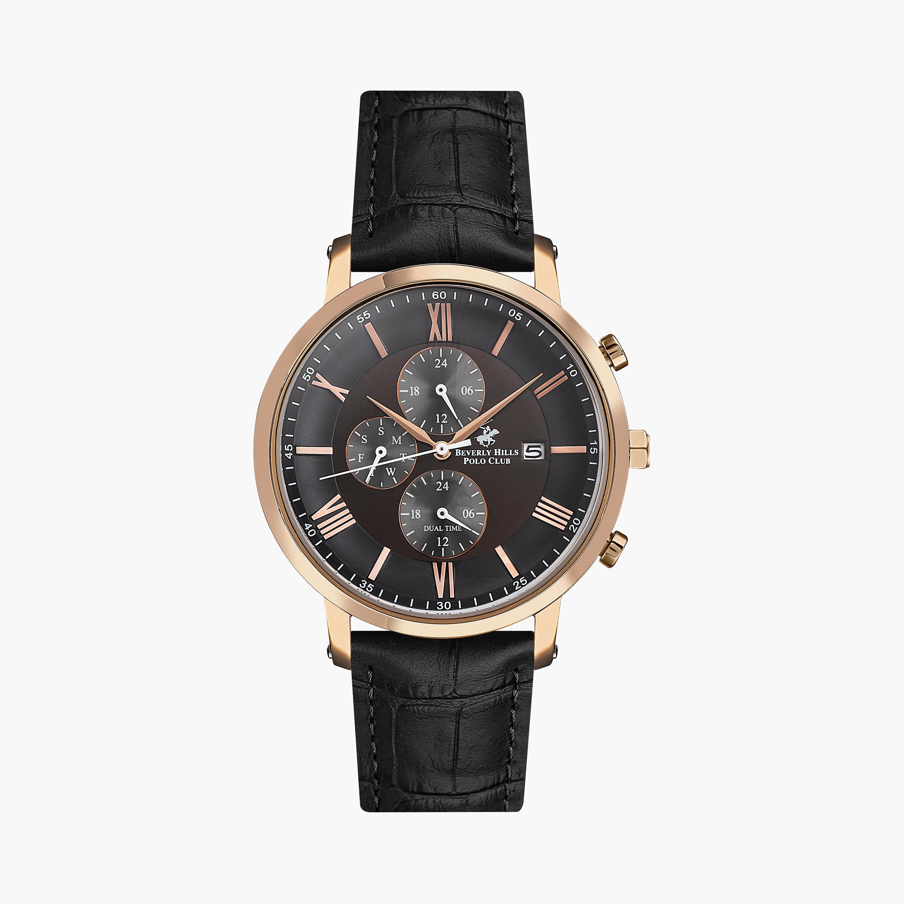  BP3116X.441 | ساعة بيفرلي هيلز بولو كلوب للرجال بسوار جلدي ذو كرونوغراف أسود-men-watchesandjewellery-watches-image-1