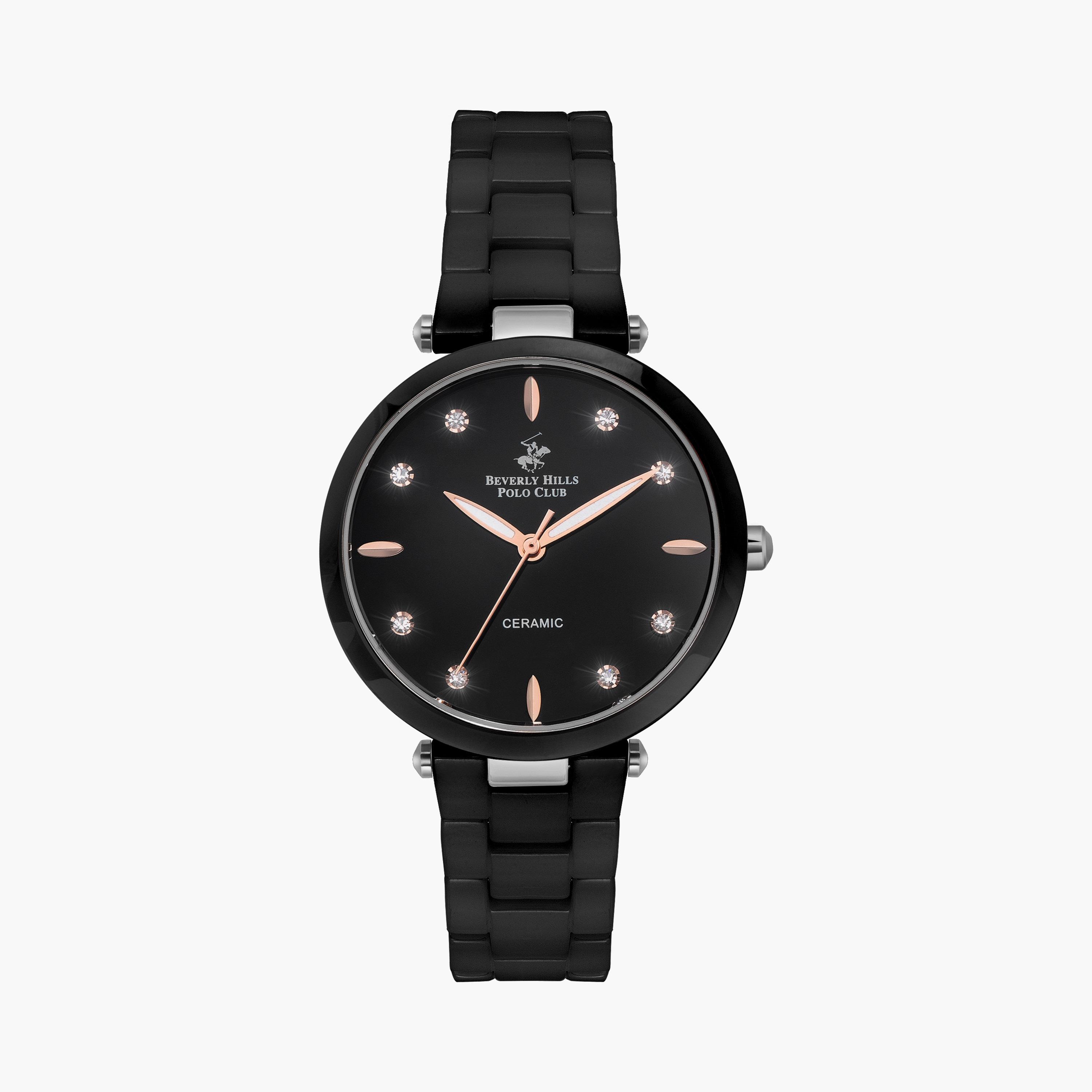  BP3102X.350 | ساعة بيفرلي هيلز بولو كلوب سوداء للنساء ذو انالوج بسوار من ستانلس ستيل-women-watchesandjewellery-watches-image-1