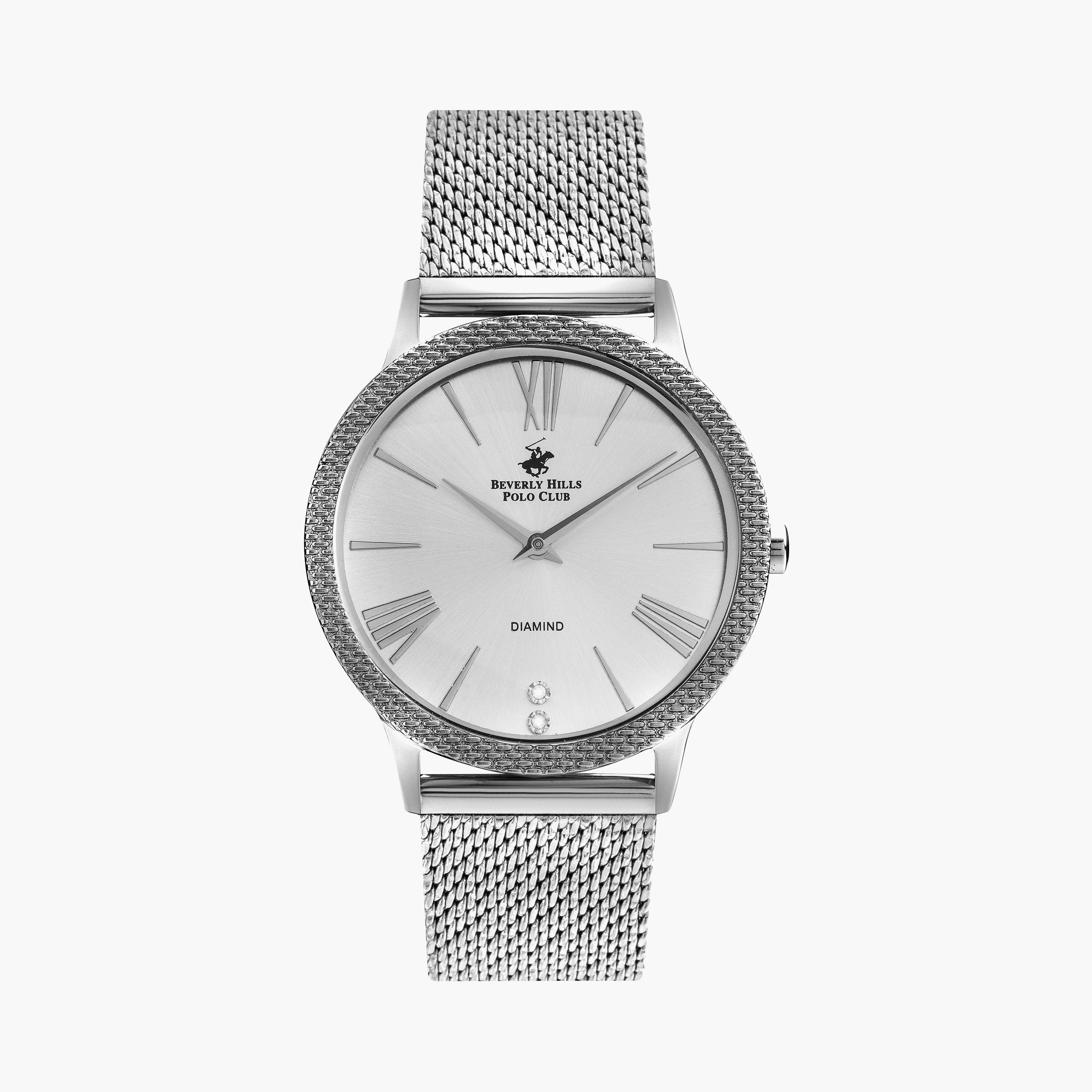  BP3107X.330 | ساعة بيفرلي هيلز بولو كلوب للنساء ذو انالوج فضي بسوار شبكي-women-watchesandjewellery-watches-image-1
