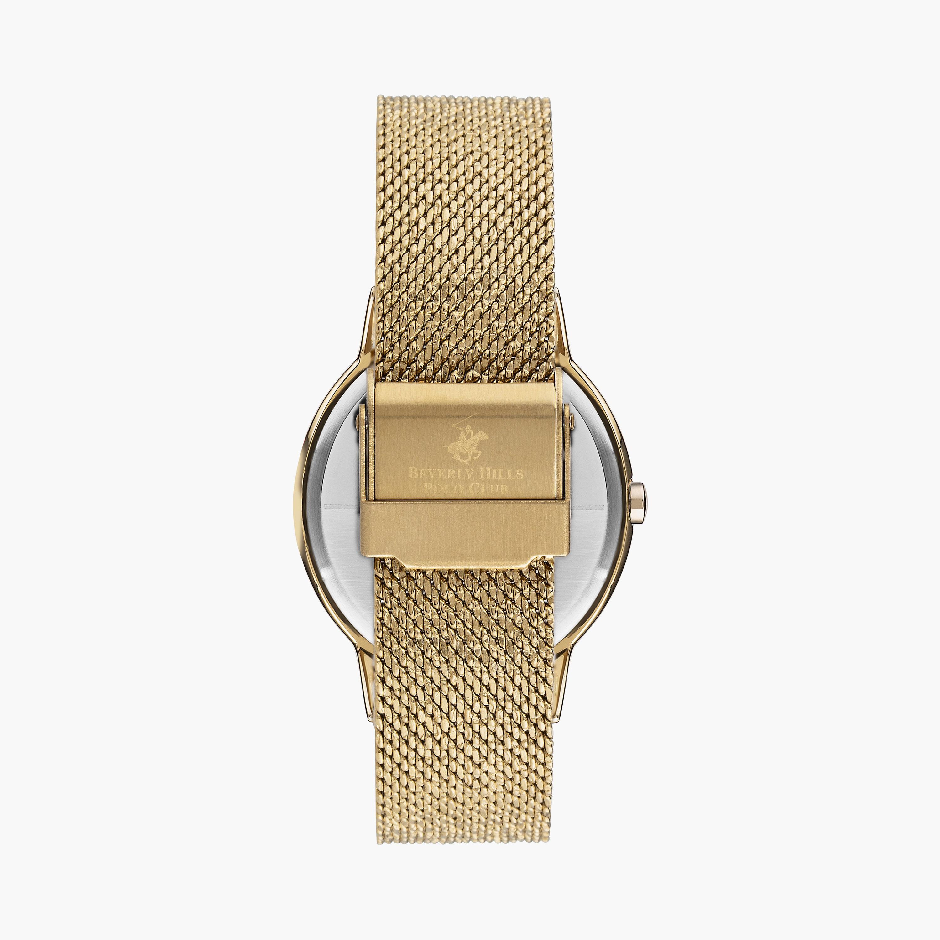  BP3107X.110 | ساعة بيفرلي هيلز بولو كلوب للنساء ذو انالوج بسوار شبكي ذهبي-women-watchesandjewellery-watches-image-3