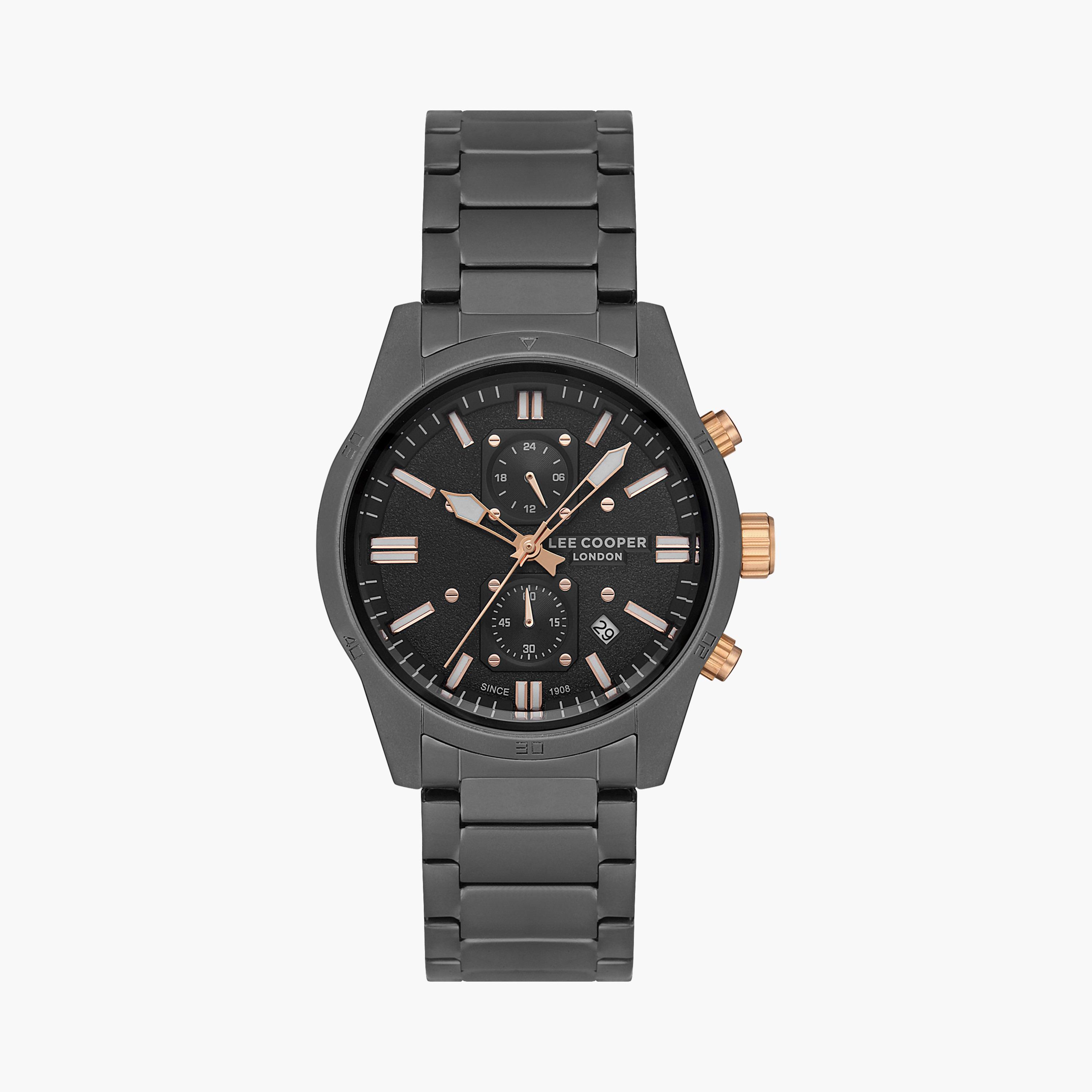  LC06760.060 | ساعة لي كوبر للرجال بسوار من ستانلس ستيل ذو كرونوغراف رمادي-men-watchesandjewellery-watches-image-1