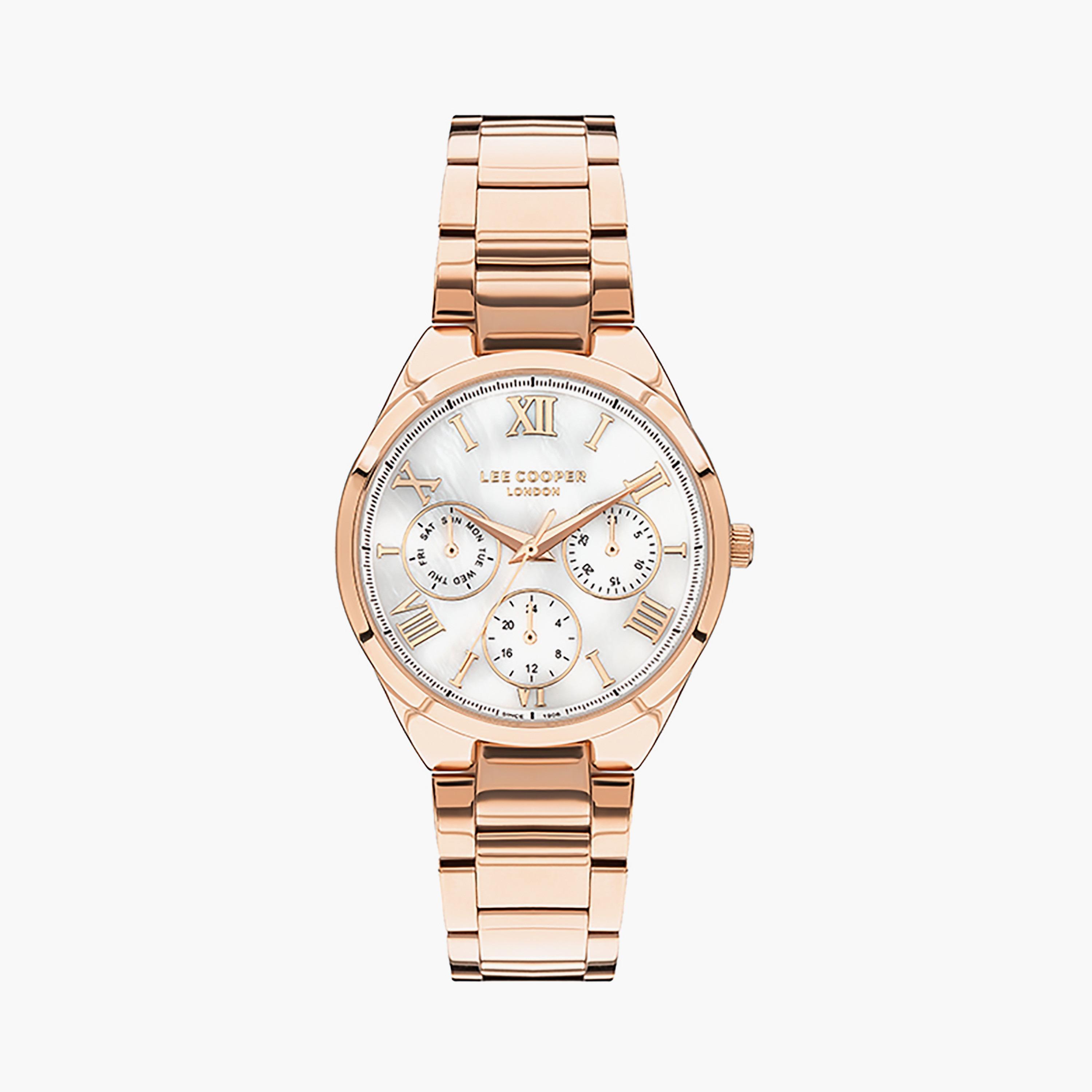  LC07456.420 | ساعة لي كوبر للنساء بسوار من ستانلس ستيل ذو كرونوغراف ذهبي وردي-women-watchesandjewellery-watches-image-1