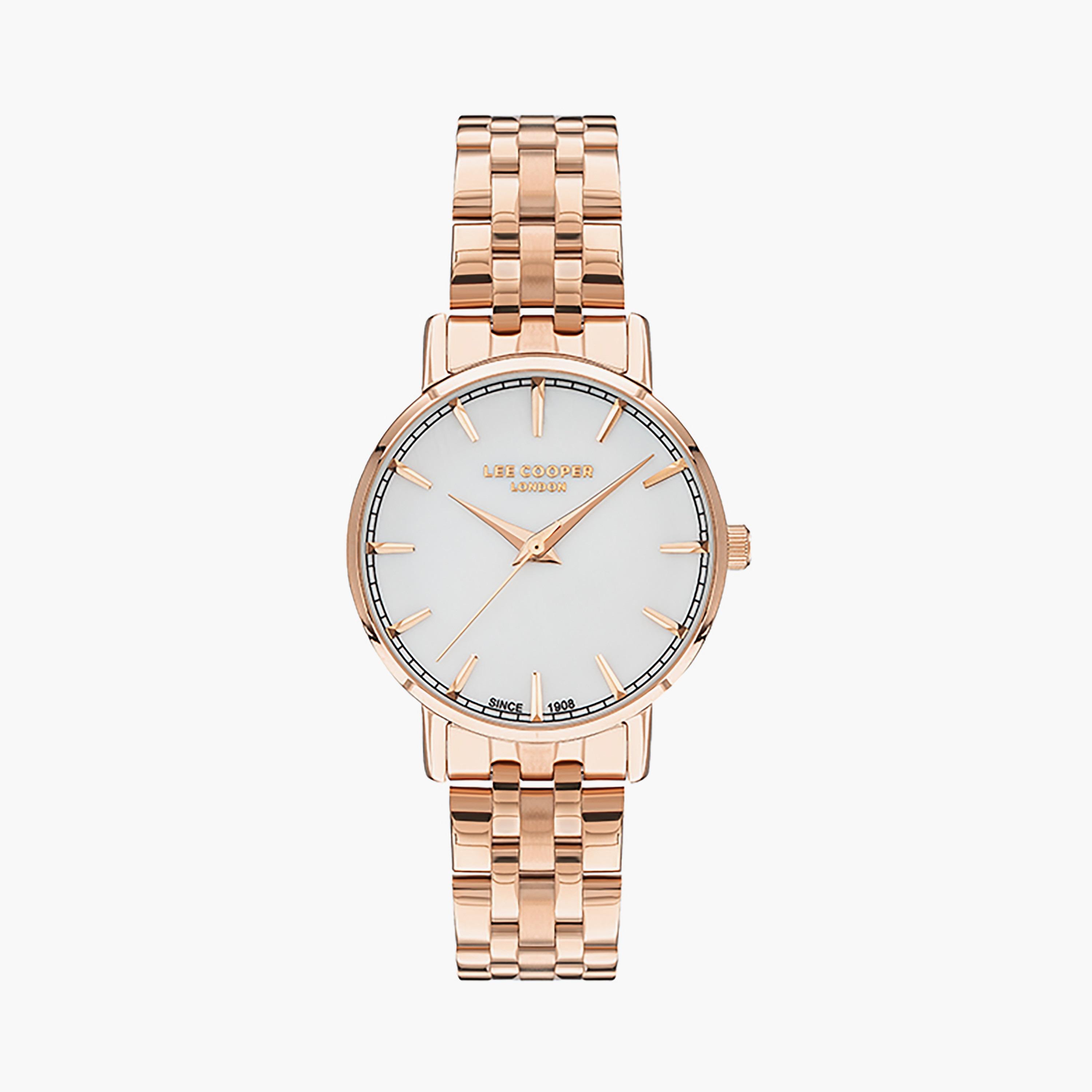  LC07503.420 | ساعة لي كوبر للنساء ذات أنالوج ذهبي وردي بسوار من ستانلس ستيل-men-watchesandjewellery-watches-image-1