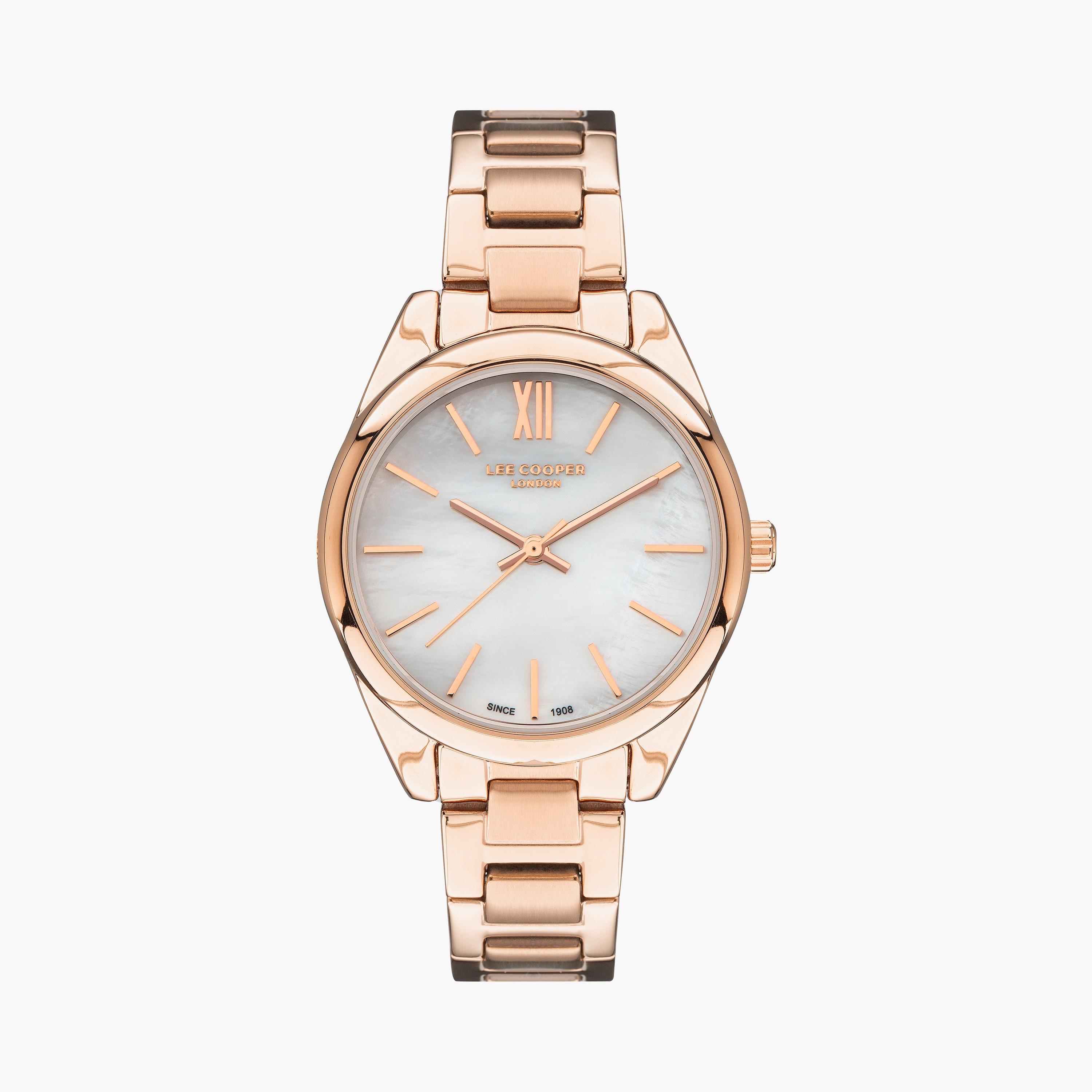  LC07450.420 | ساعة لي كوبر للنساء ذات أنالوج ذهبي وردي بسوار من ستانلس ستيل-women-watchesandjewellery-watches-image-1