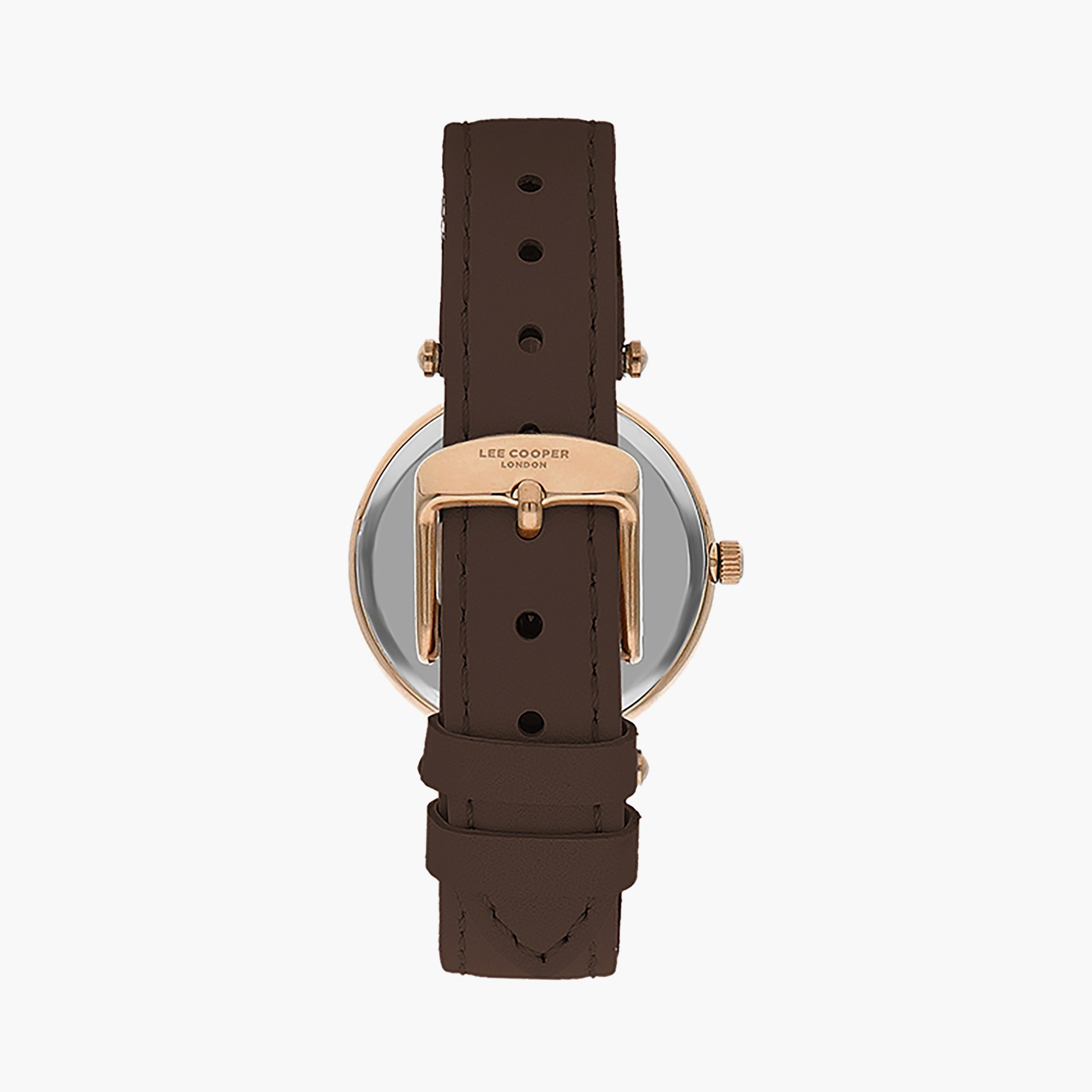 Lee Cooper Dark Brown Analog Leather Strap Watch | LC07463.477-women-watchesandjewellery-watches-image-3