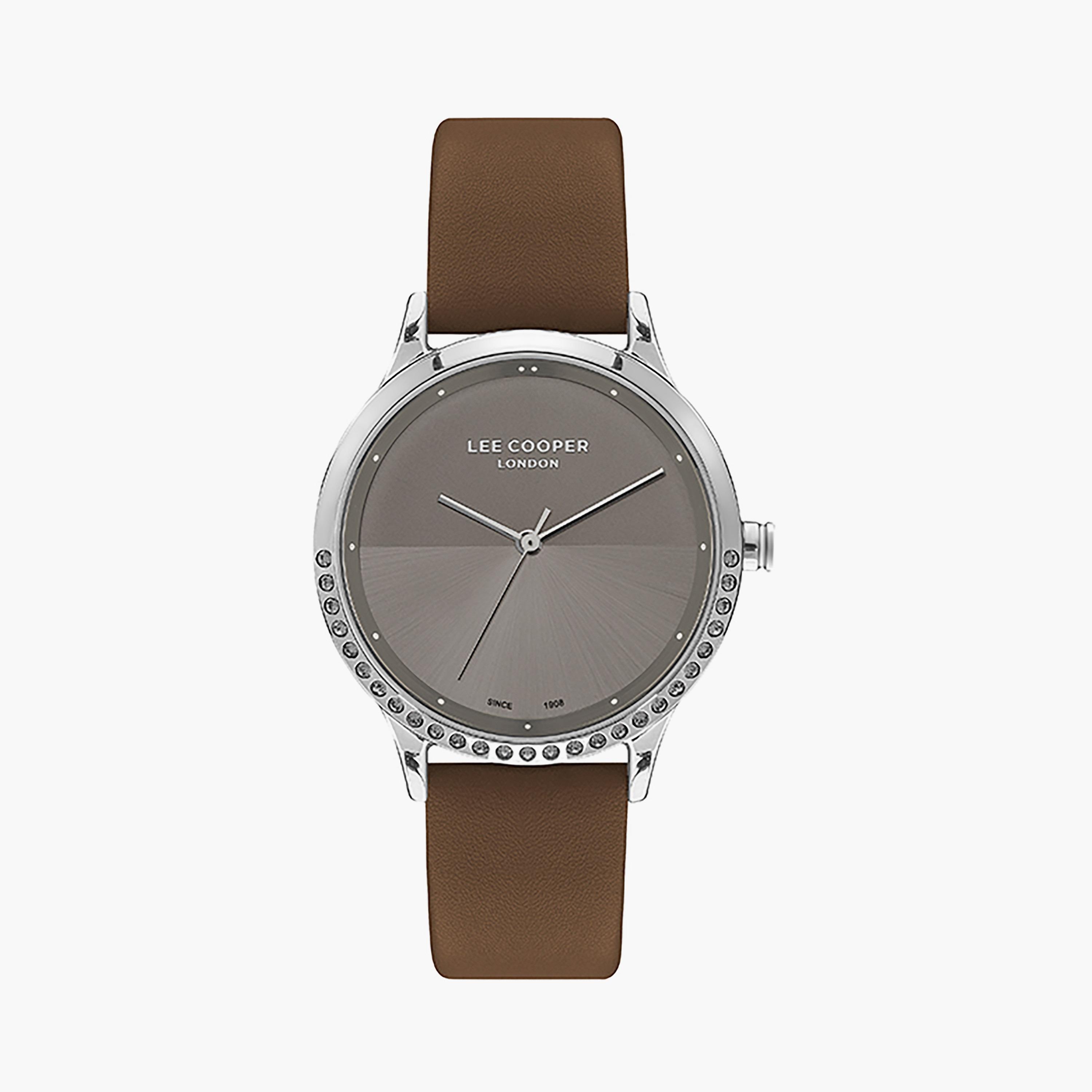  LC07464.372 | ساعة لي كوبر للنساء بسوار جلدي ذو أنالوج مع لون بني غامق-women-watchesandjewellery-watches-image-1