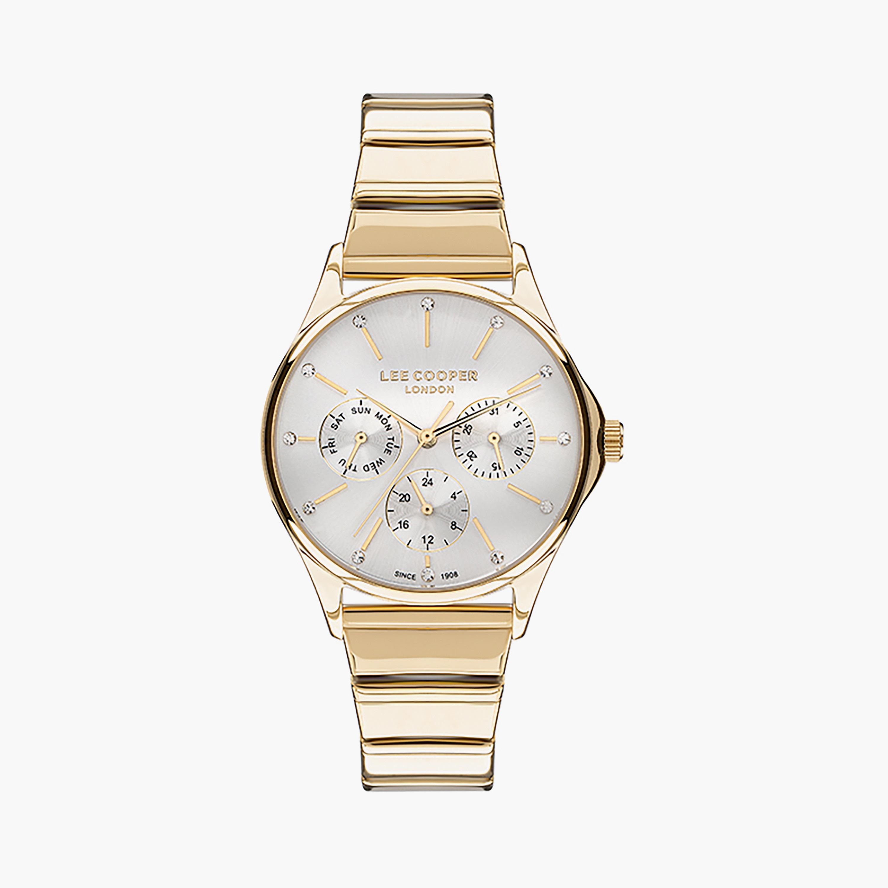  LC07482.130 | ساعة لي كوبر للنساء ذات كرونوغراف ذهبي بسوار من ستانلس ستيل-women-watchesandjewellery-watches-image-1