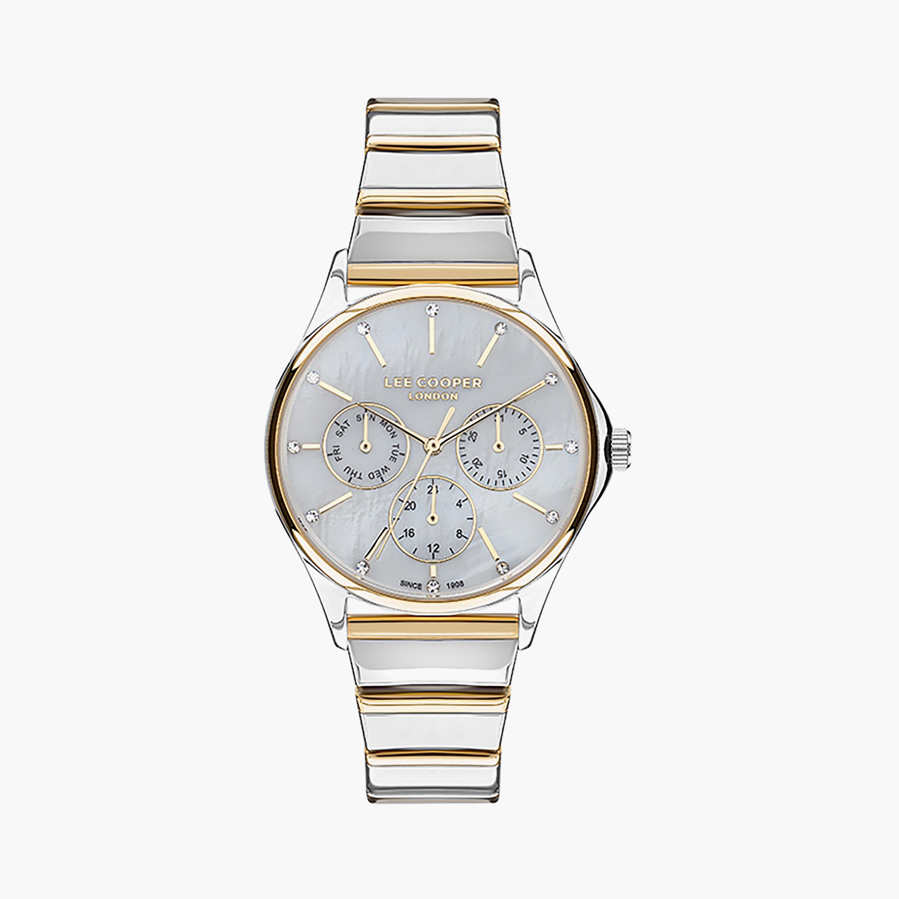  LC07482.220 | ساعة لي كوبر للنساء بسوار من ستانلس ستيل ذو كرونوغراف ذهبي وفضي-women-watchesandjewellery-watches-image-1