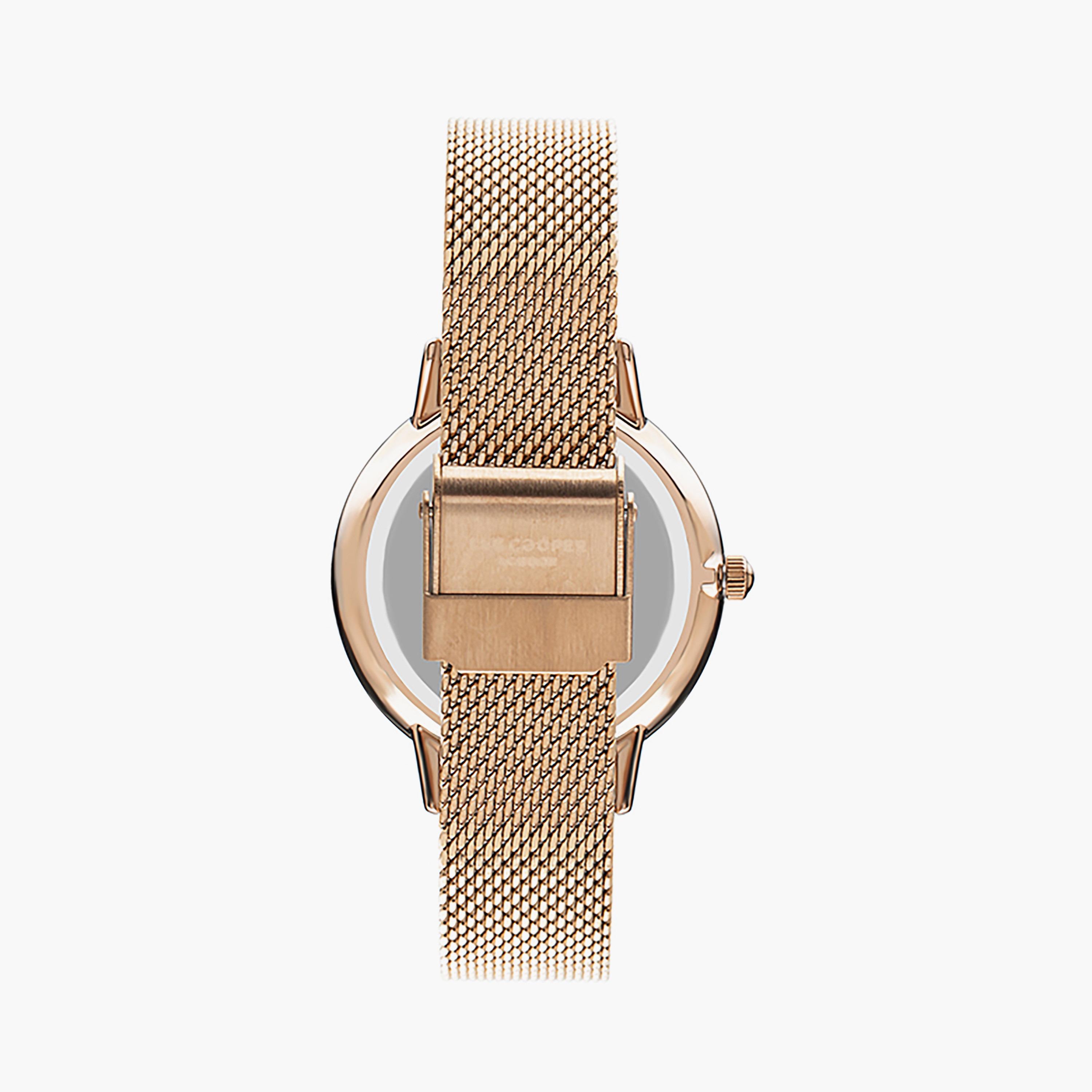  LC07552.430 | ساعة لي كوبر للنساء بسوار شبكي ذو كرونوغراف ذهبي وردي-women-watchesandjewellery-watches-image-3