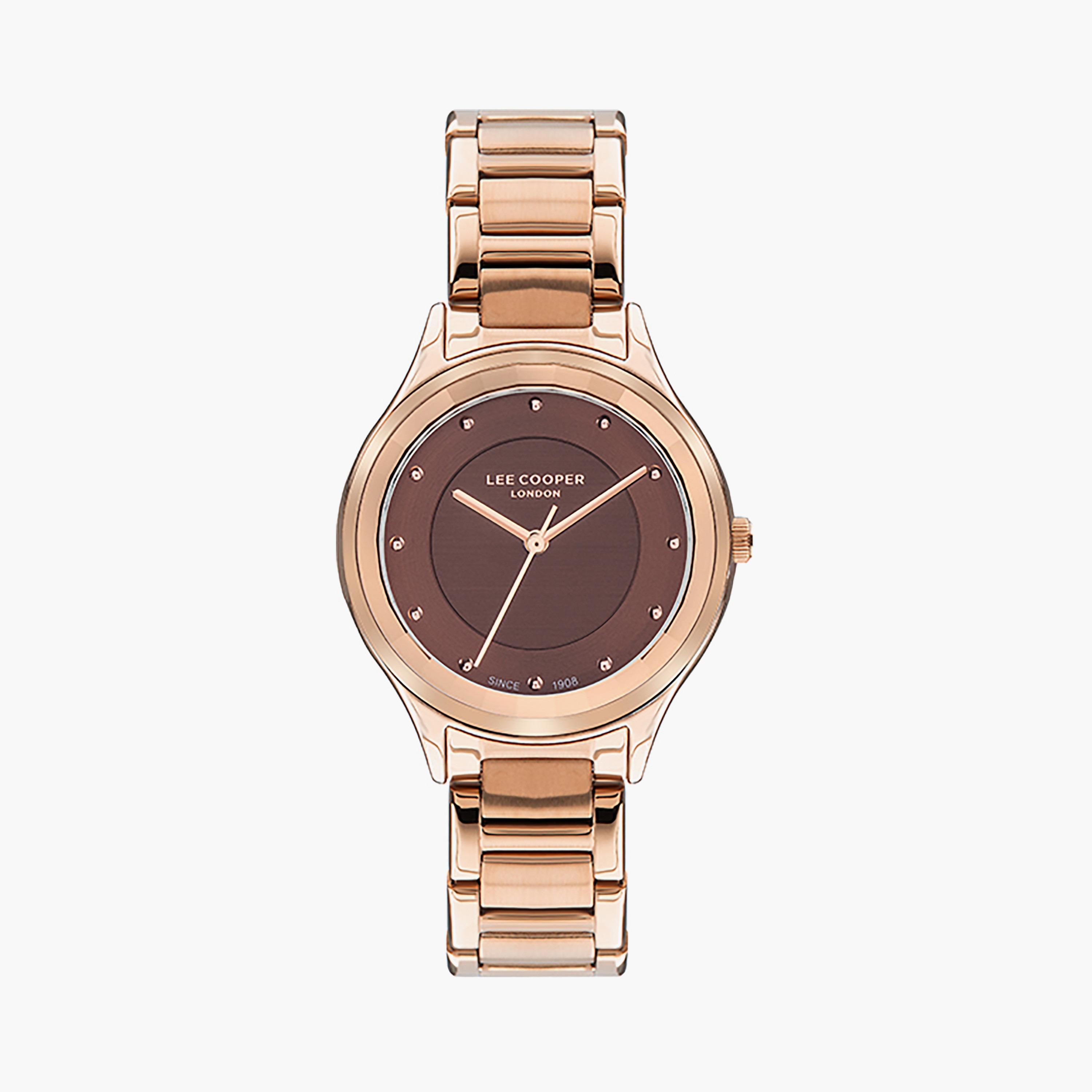  LC07460.470 | ساعة لي كوبر ذات أنالوج بسوار من ستانلس ستيل باللون الذهبي الوردي-women-watchesandjewellery-watches-image-1