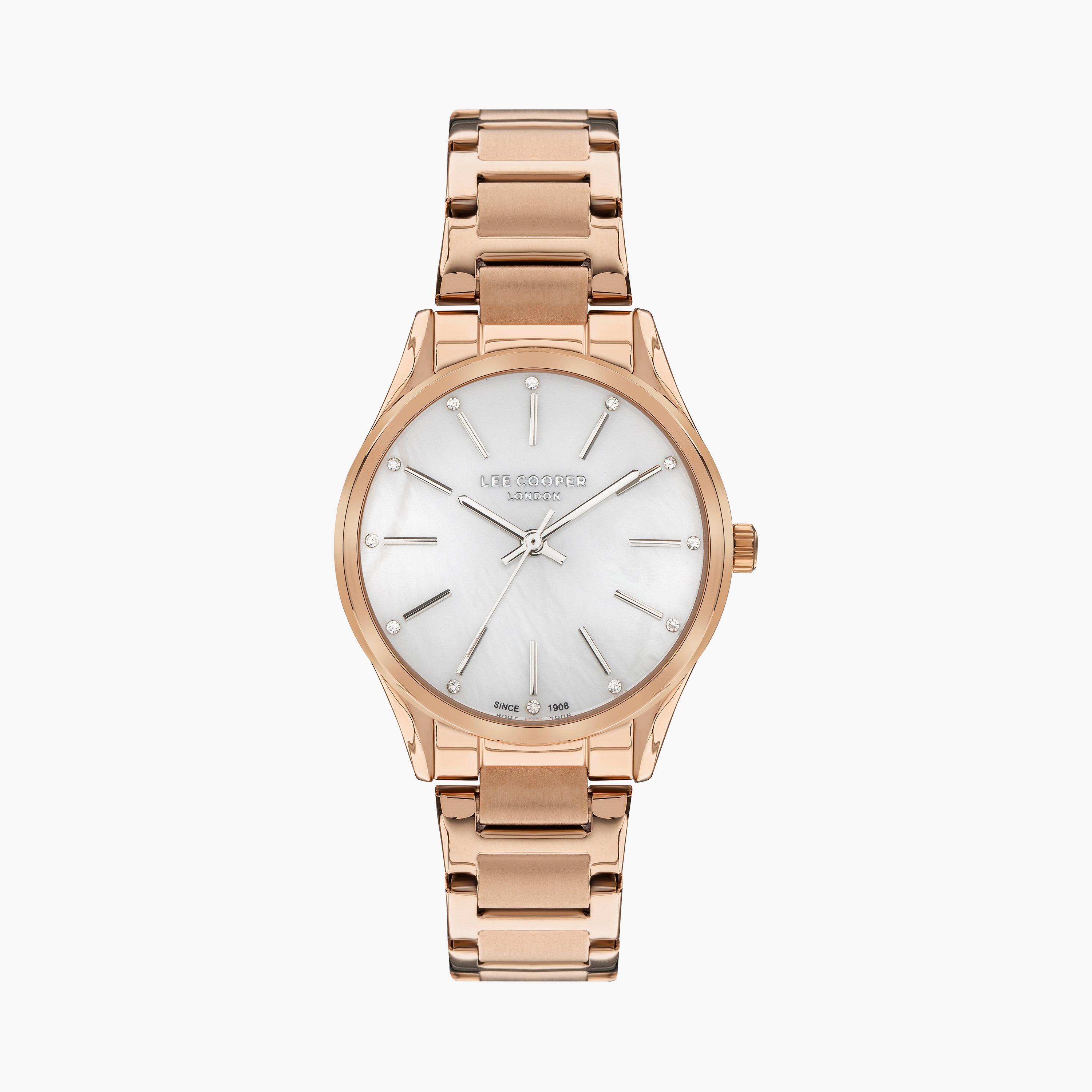  LC07518.420 | ساعة لي كوبر للنساء ذات أنالوج ذهبي وردي بسوار من ستانلس ستيل-women-watchesandjewellery-watches-image-1