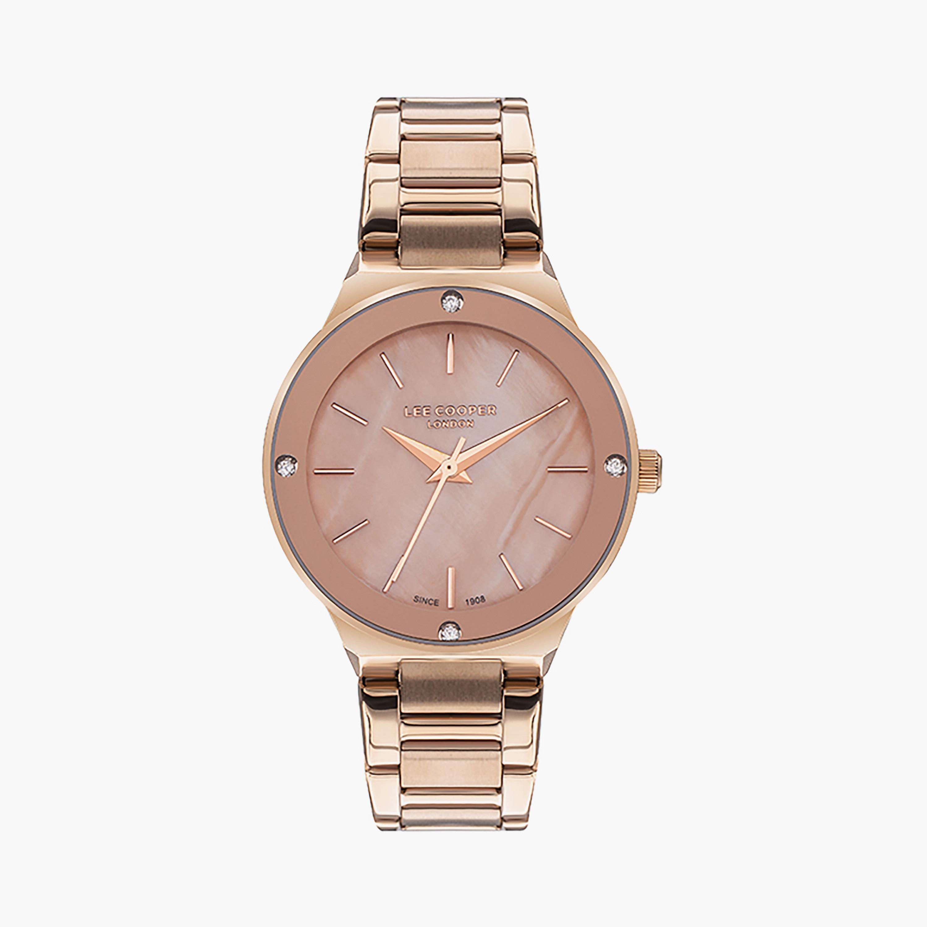  LC07480.420 | ساعة لي كوبر للنساء ذات أنالوج ذهبي وردي بسوار من ستانلس ستيل-women-watchesandjewellery-watches-image-1