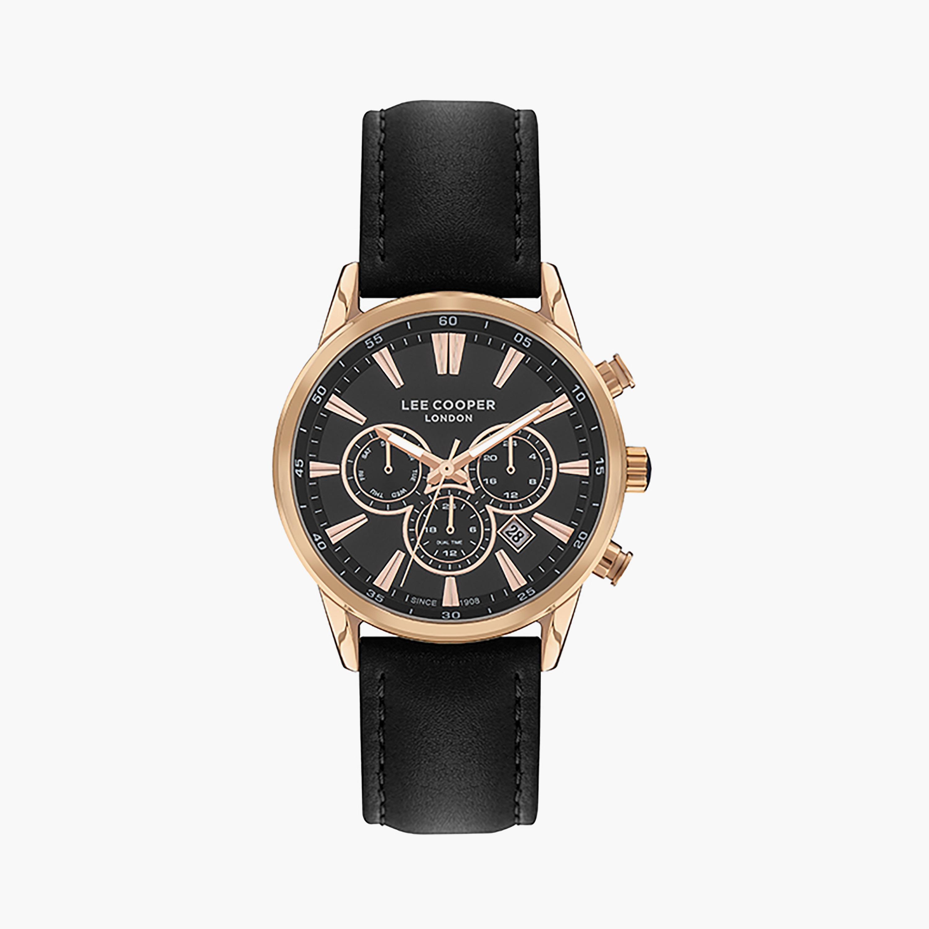  LC07506.451 | ساعة لي كوبر للرجال بسوار جلدي ذو كرونوغراف أسود-men-watchesandjewellery-watches-image-1