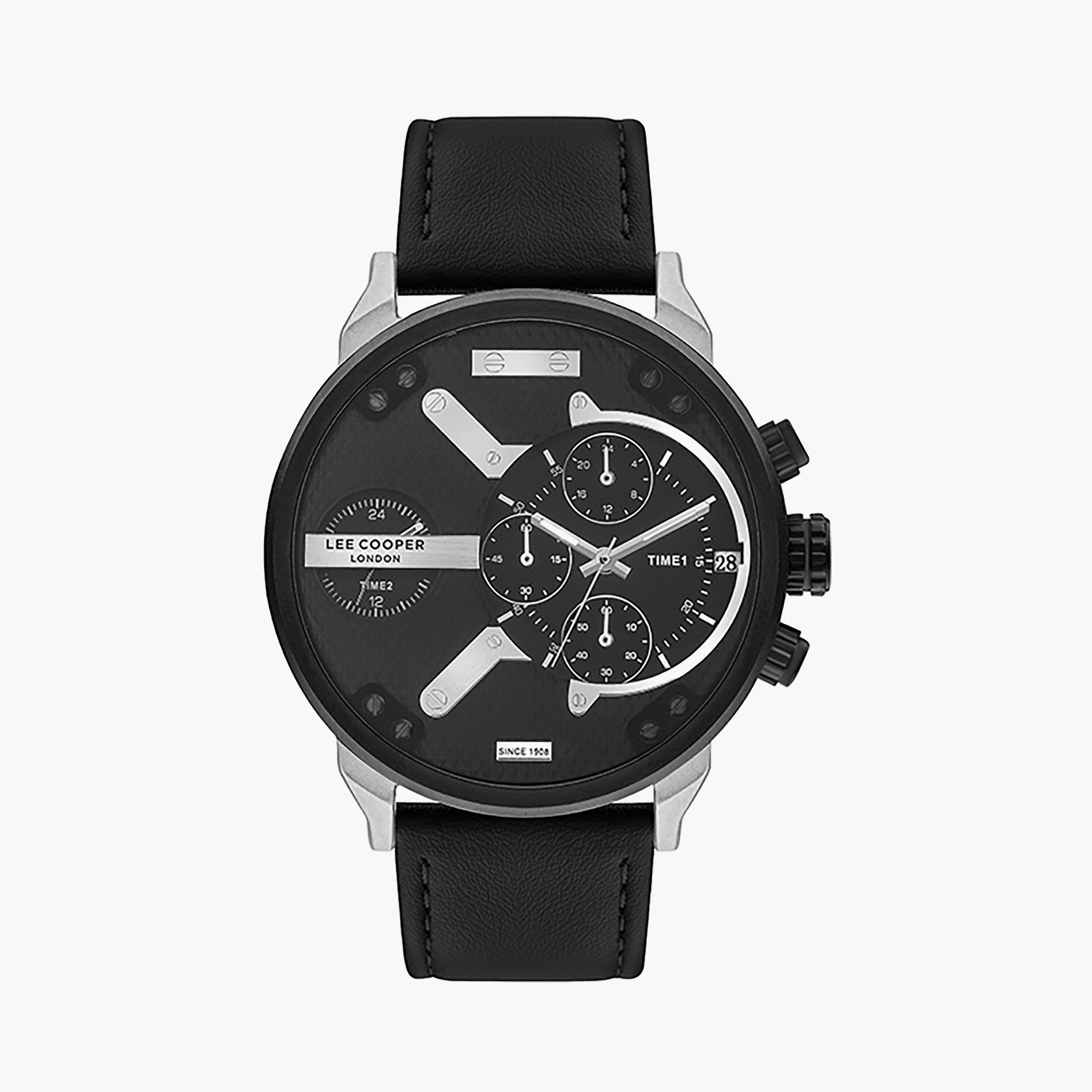 LC07491.351 | ساعة لي كوبر للرجال بسوار جلدي ذو كرونوغراف أسود-men-watchesandjewellery-watches-image-1