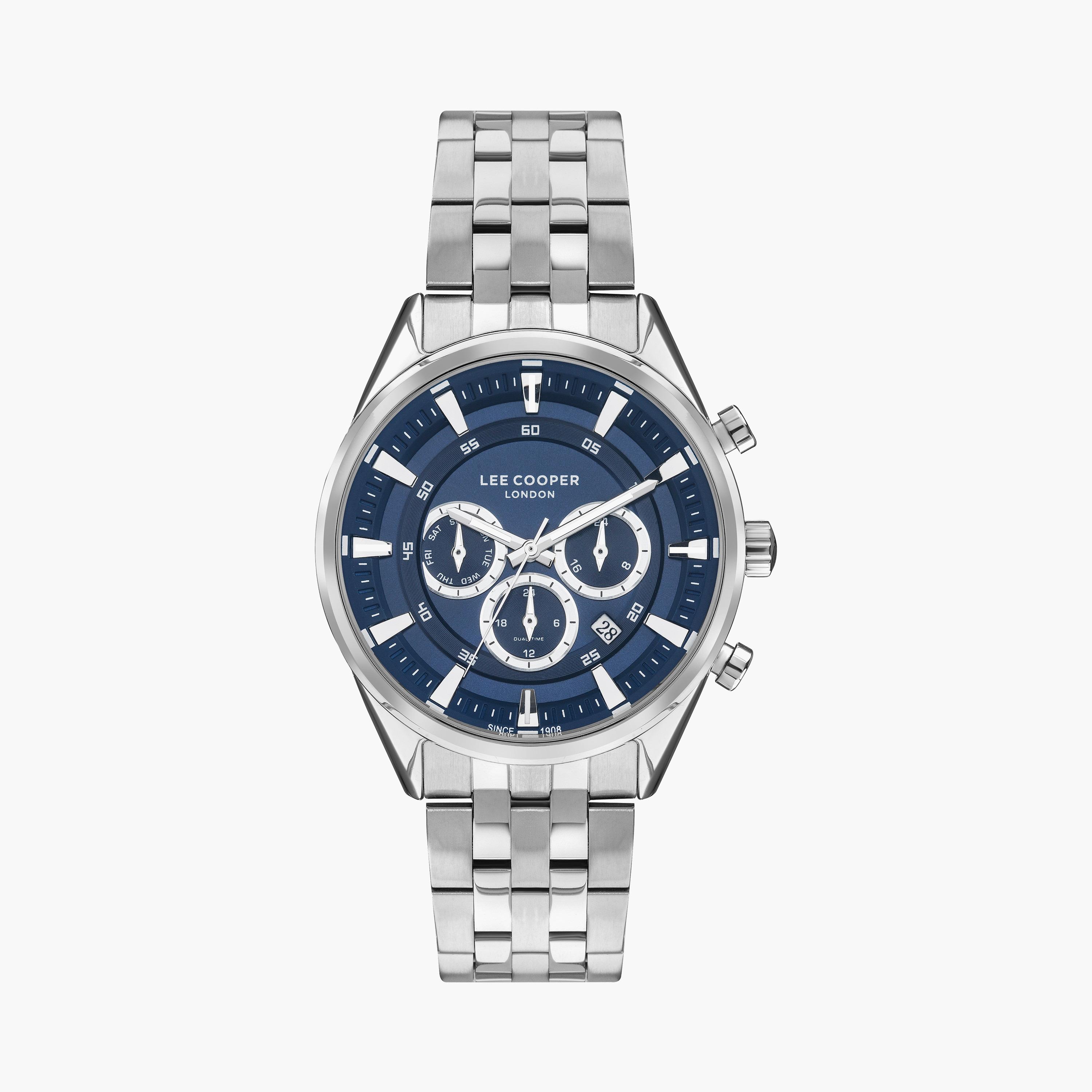  LC07533.390 | ساعة لي كوبر للرجال ذات كرونوغراف فضية بسوار من ستانلس ستيل-men-watchesandjewellery-watches-image-1