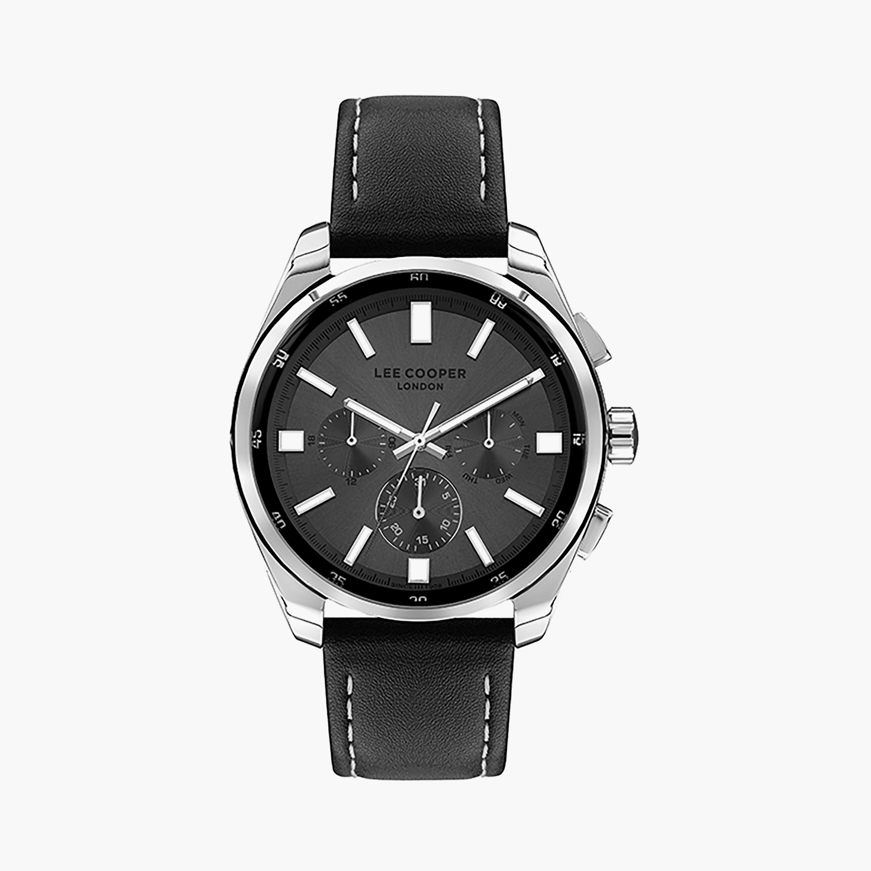  LC07514.351 | ساعة لي كوبر للرجال بسوار جلدي ذو كرونوغراف أسود-men-watchesandjewellery-watches-image-1