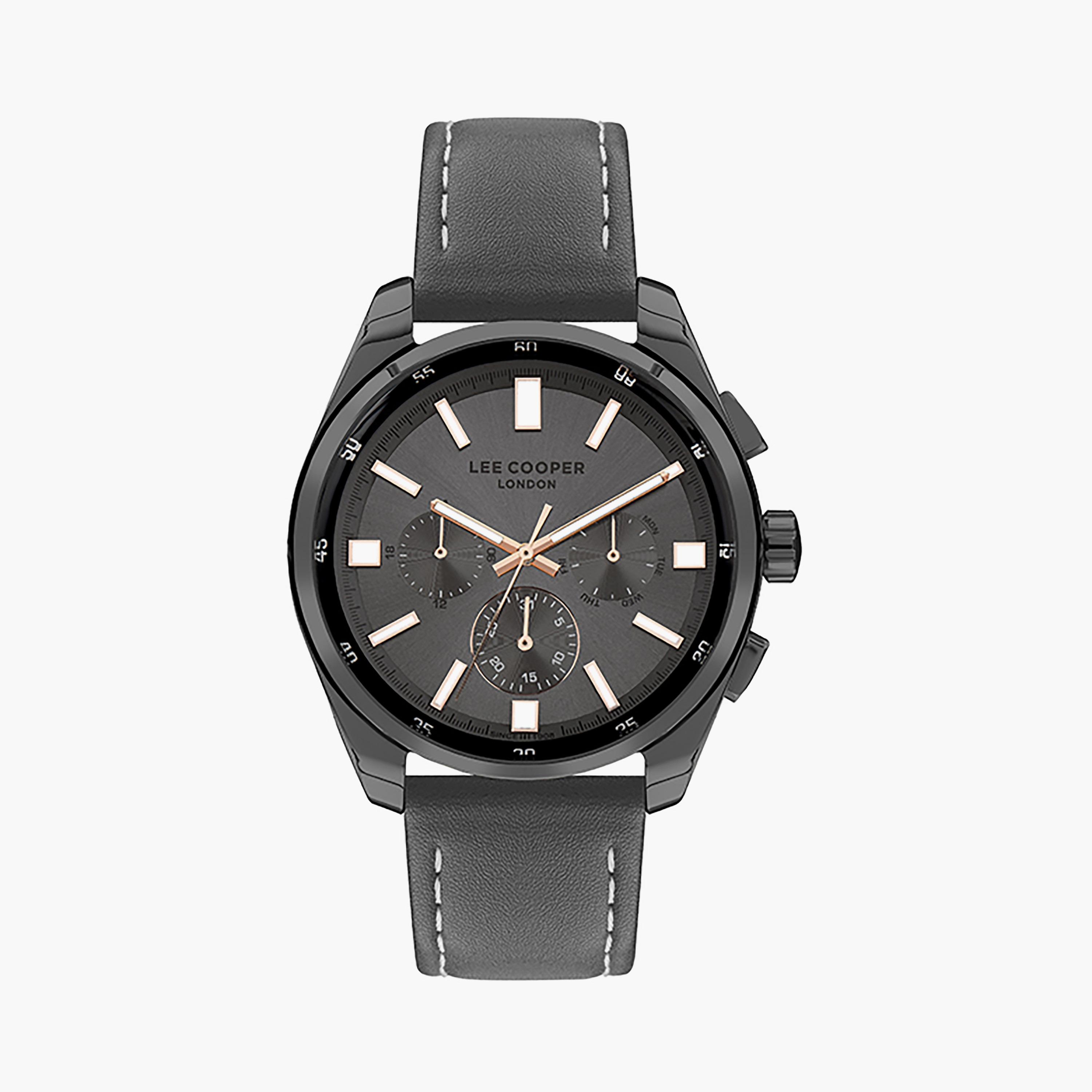  LC07514.066 | ساعة لي كوبر للرجال بسوار جلدي ذو كرونوغراف رمادي-men-watchesandjewellery-watches-image-1