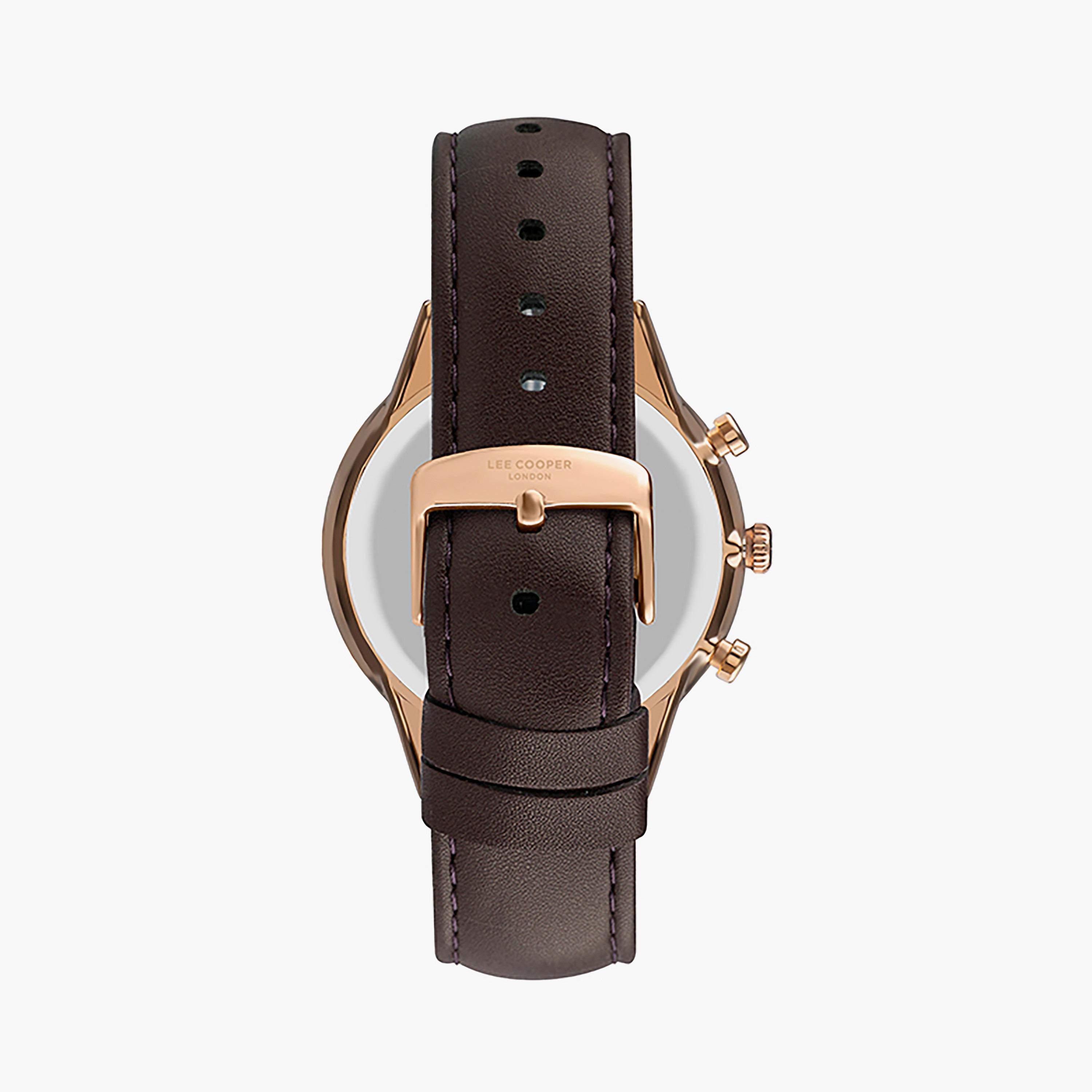  LC07465.452 | ساعة لي كوبر للرجال بسوار جلدي ذو كرونوغراف بني داكن-men-watchesandjewellery-watches-image-3