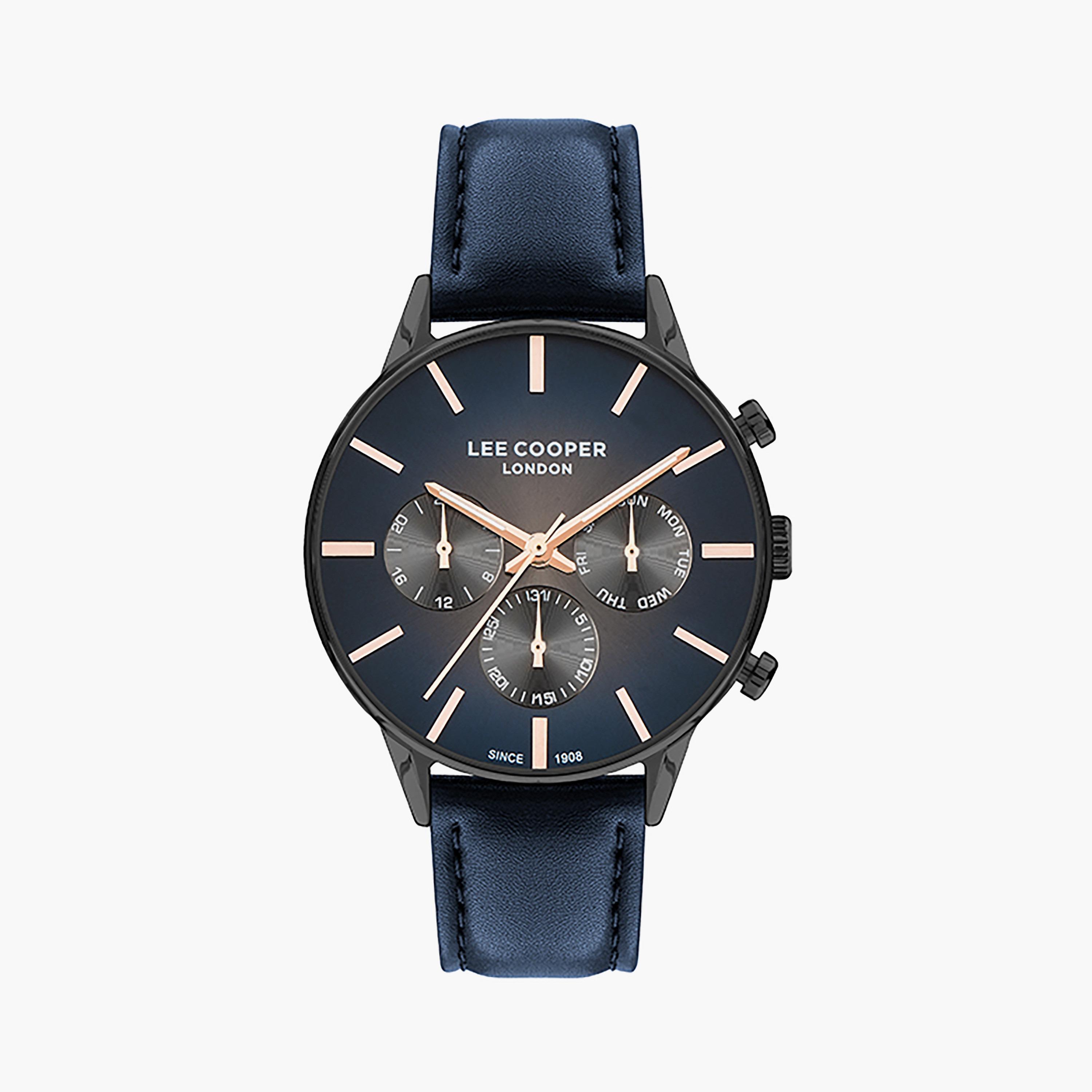  LC07465.099 | ساعة لي كوبر للرجال بسوار جلدي ذو كرونوغراف أزرق-men-watchesandjewellery-watches-image-1