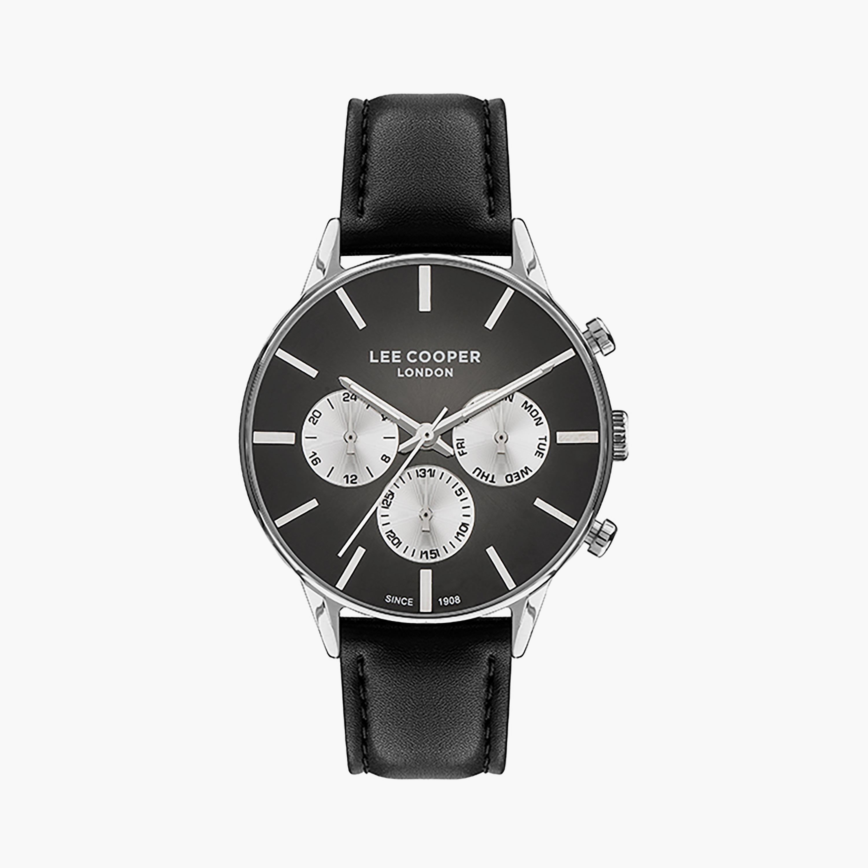  LC07465.351 | ساعة لي كوبر للرجال بسوار جلدي ذو كرونوغراف أسود-men-watchesandjewellery-watches-image-1