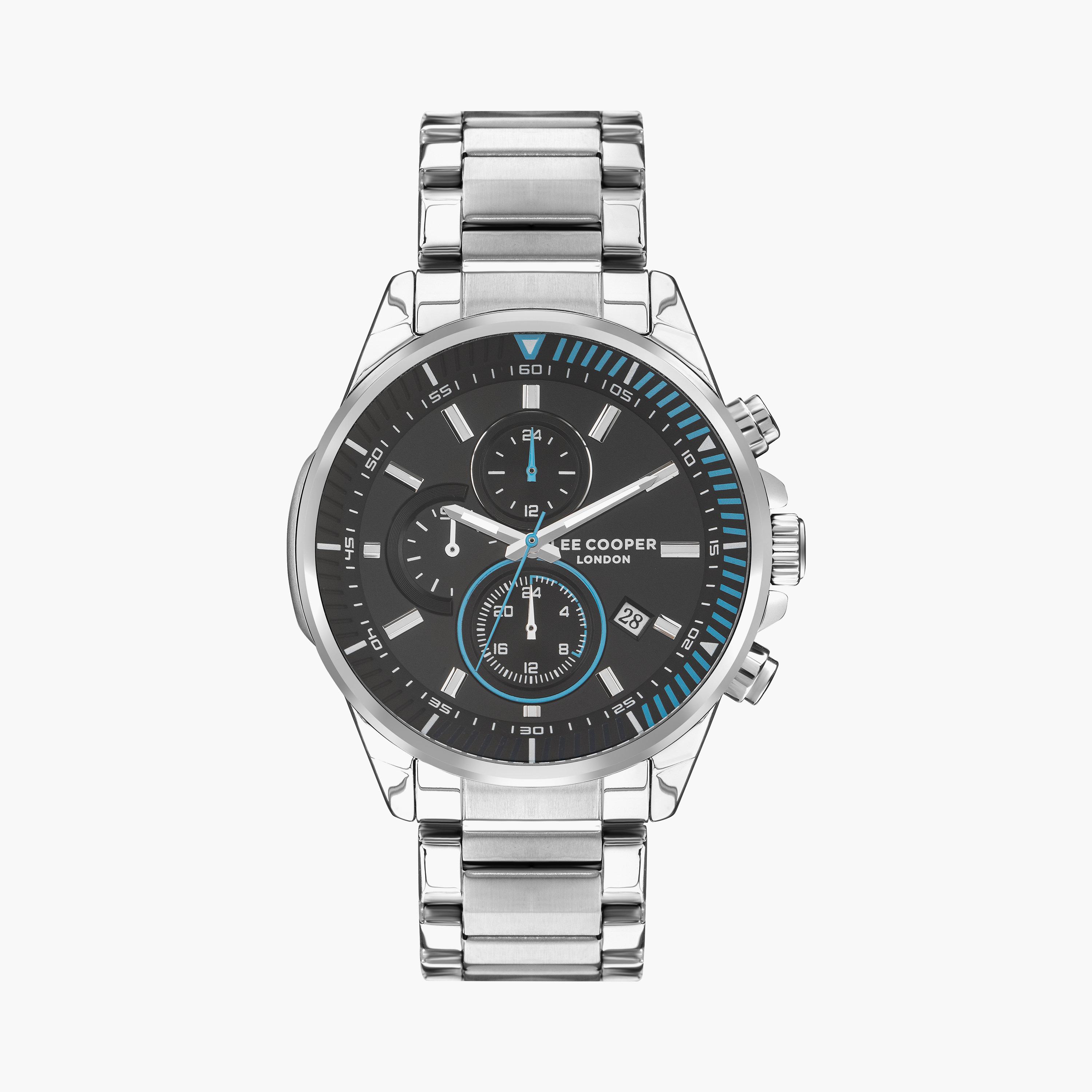  LC07486.350 | ساعة لي كوبر للرجال ذات كرونوغراف فضية بسوار من ستانلس ستيل-men-watchesandjewellery-watches-image-1