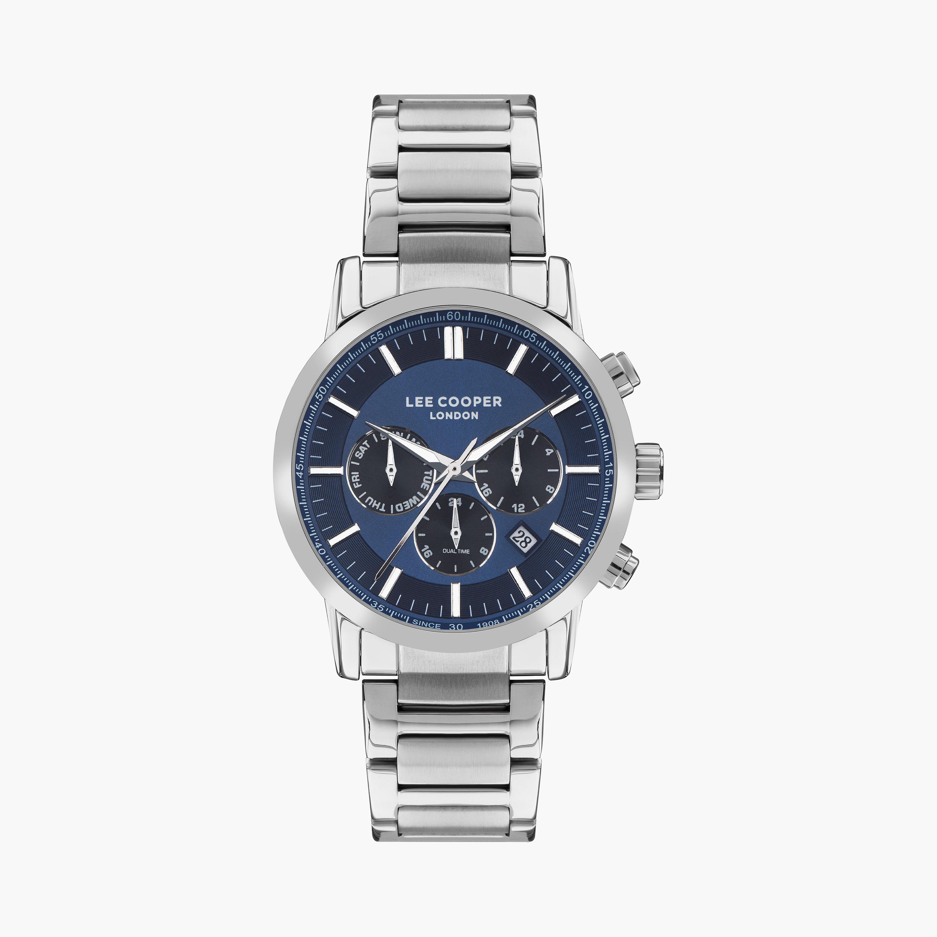  LC07505.390 | ساعة لي كوبر للرجال ذات كرونوغراف فضية بسوار من ستانلس ستيل-men-watchesandjewellery-watches-image-1