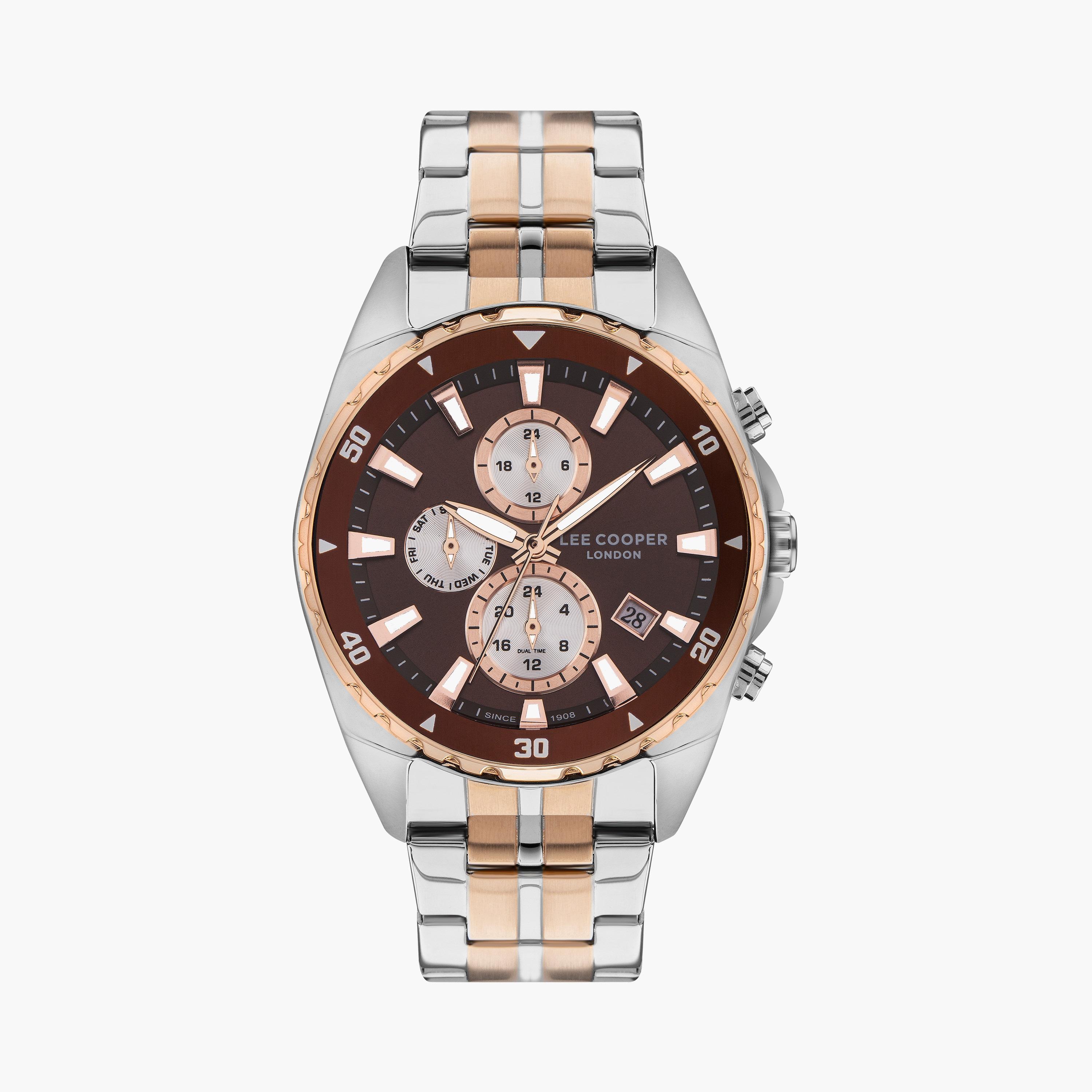  LC07515.560 | ساعة لي كوبر للرجال ذات كرونوغراف فضية بسوار من ستانلس ستيل-men-watchesandjewellery-watches-image-1