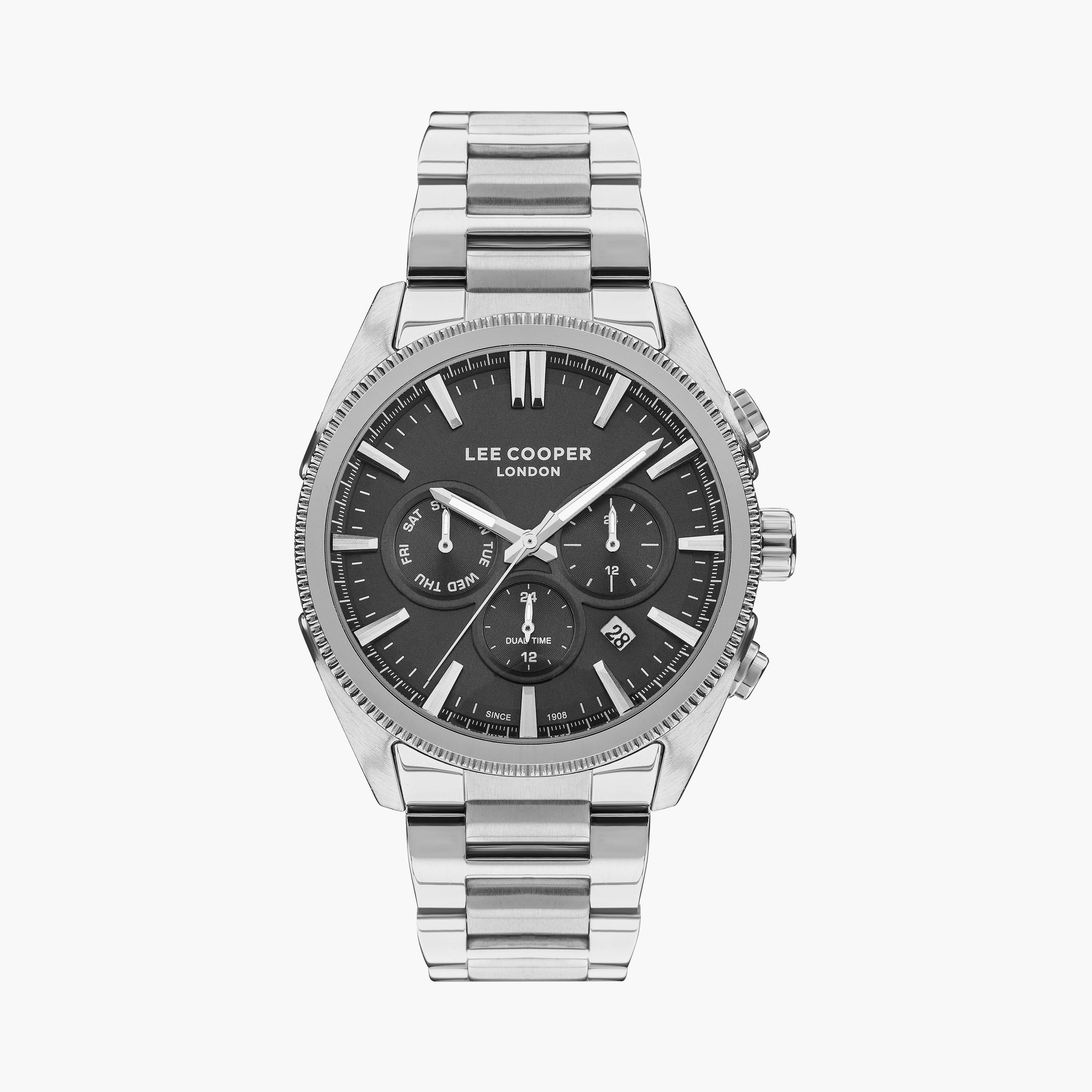  LC07479.350 | ساعة لي كوبر للرجال ذات كرونوغراف فضية بسوار ستانلس ستيل-men-watchesandjewellery-watches-image-1