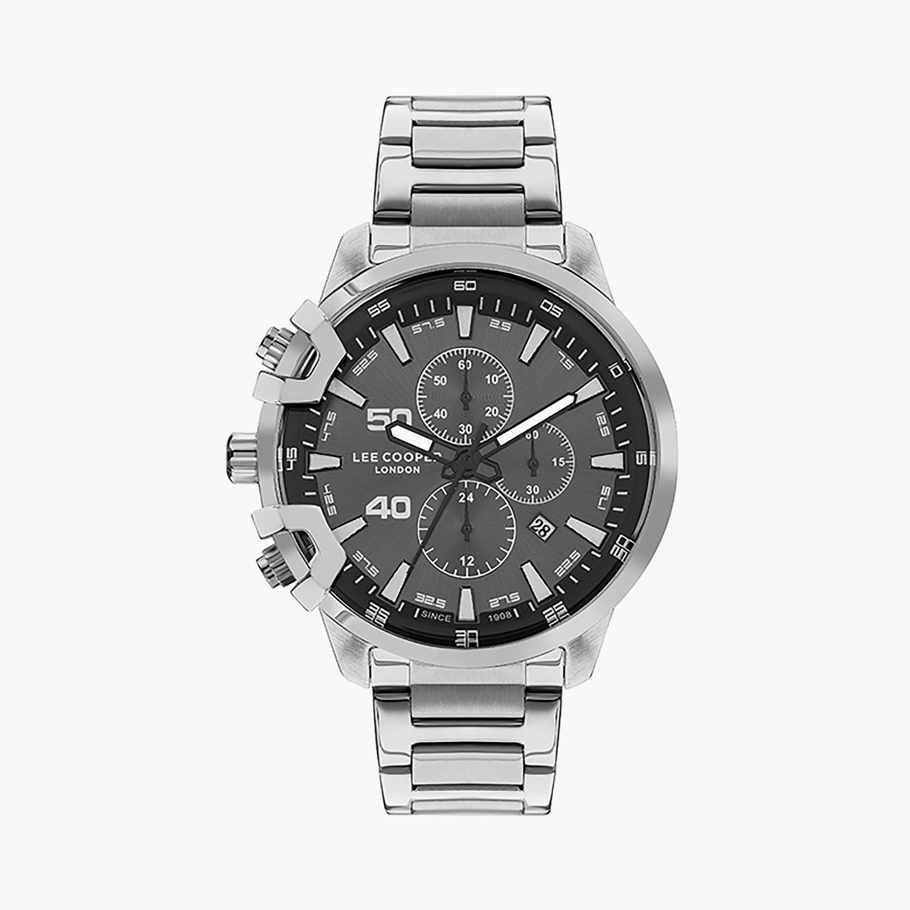  LC07469.350 | ساعة لي كوبر للرجال ذات كرونوغراف فضية بسوار من ستانلس ستيل-men-watchesandjewellery-watches-image-1