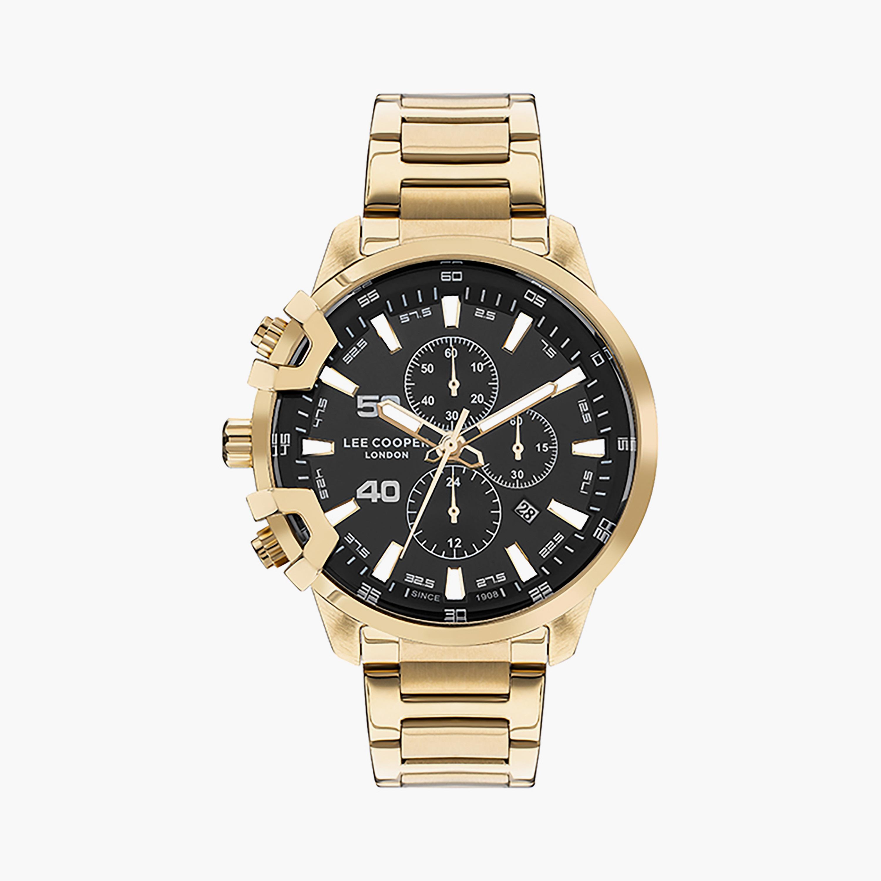  LC07469.250 |ساعة لي كوبر للرجال ذات كرونوغراف ذهبية بسوار من ستانلس ستيل-men-watchesandjewellery-watches-image-1