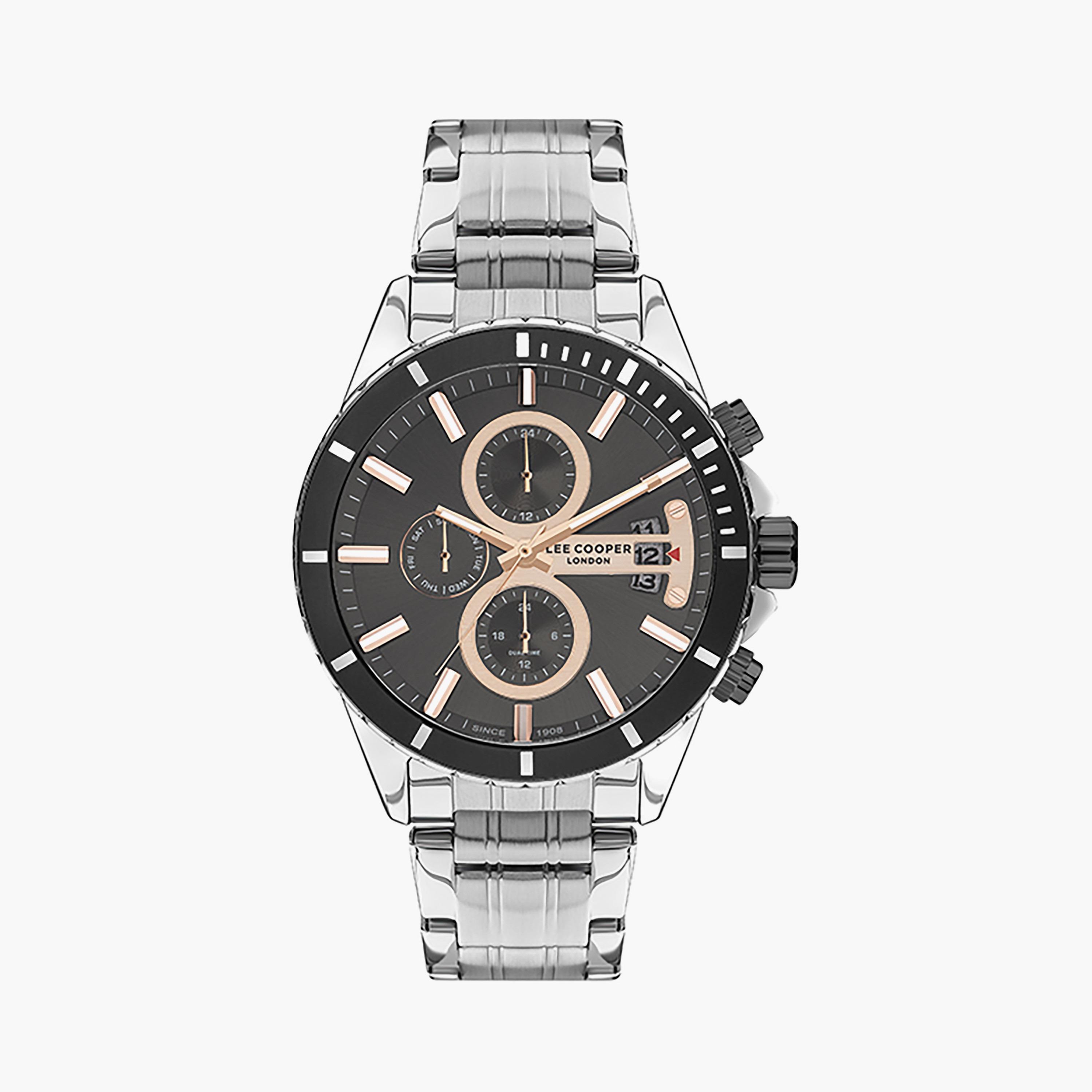  LC07529.060 | ساعة لي كوبر للرجال ذات كرونوغراف فضية بسوار من ستانلس ستيل-men-watchesandjewellery-watches-image-1