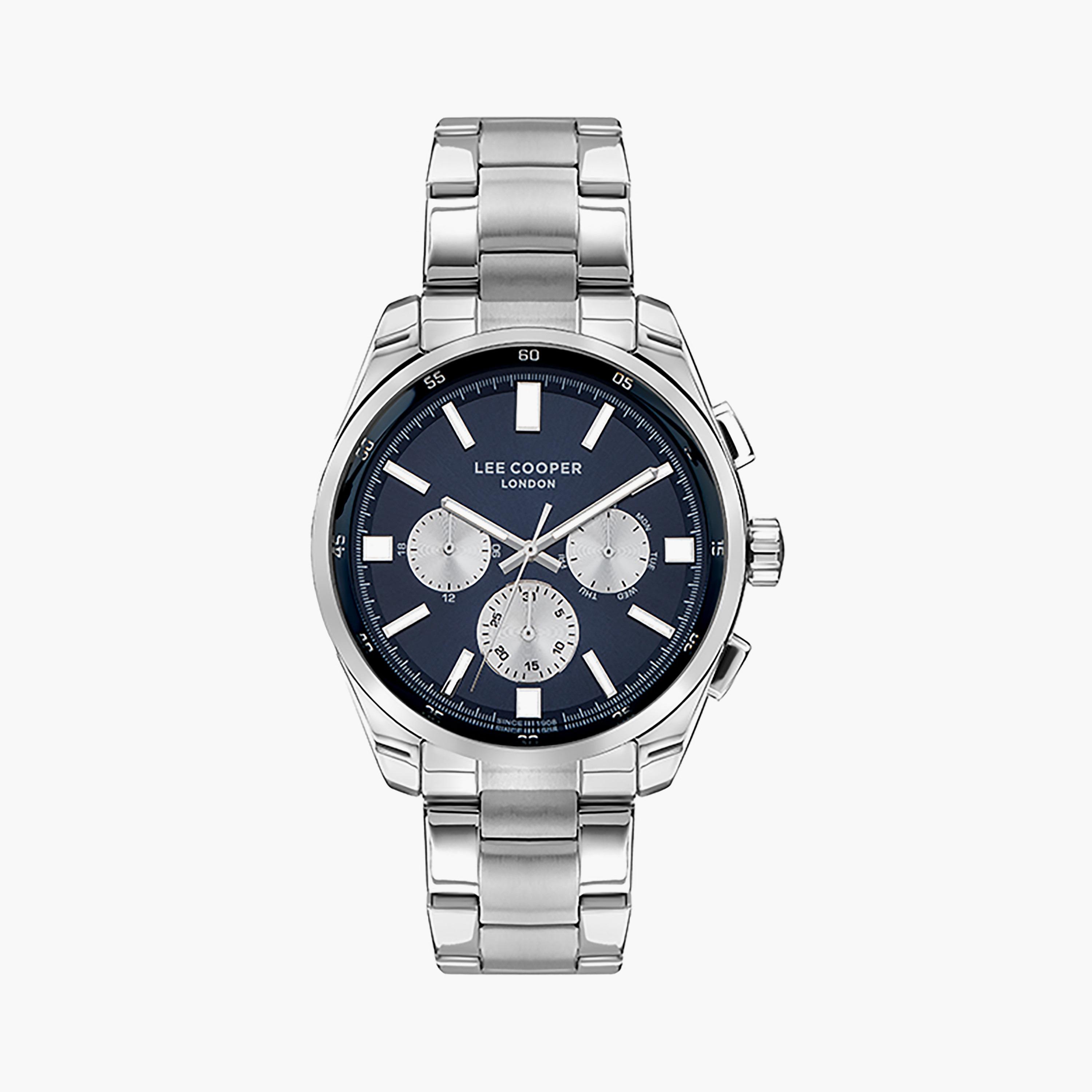  LC07513.390 | ساعة لي كوبر للرجال ذات كرونوغراف فضية بسوار من ستانلس ستيل-men-watchesandjewellery-watches-image-1