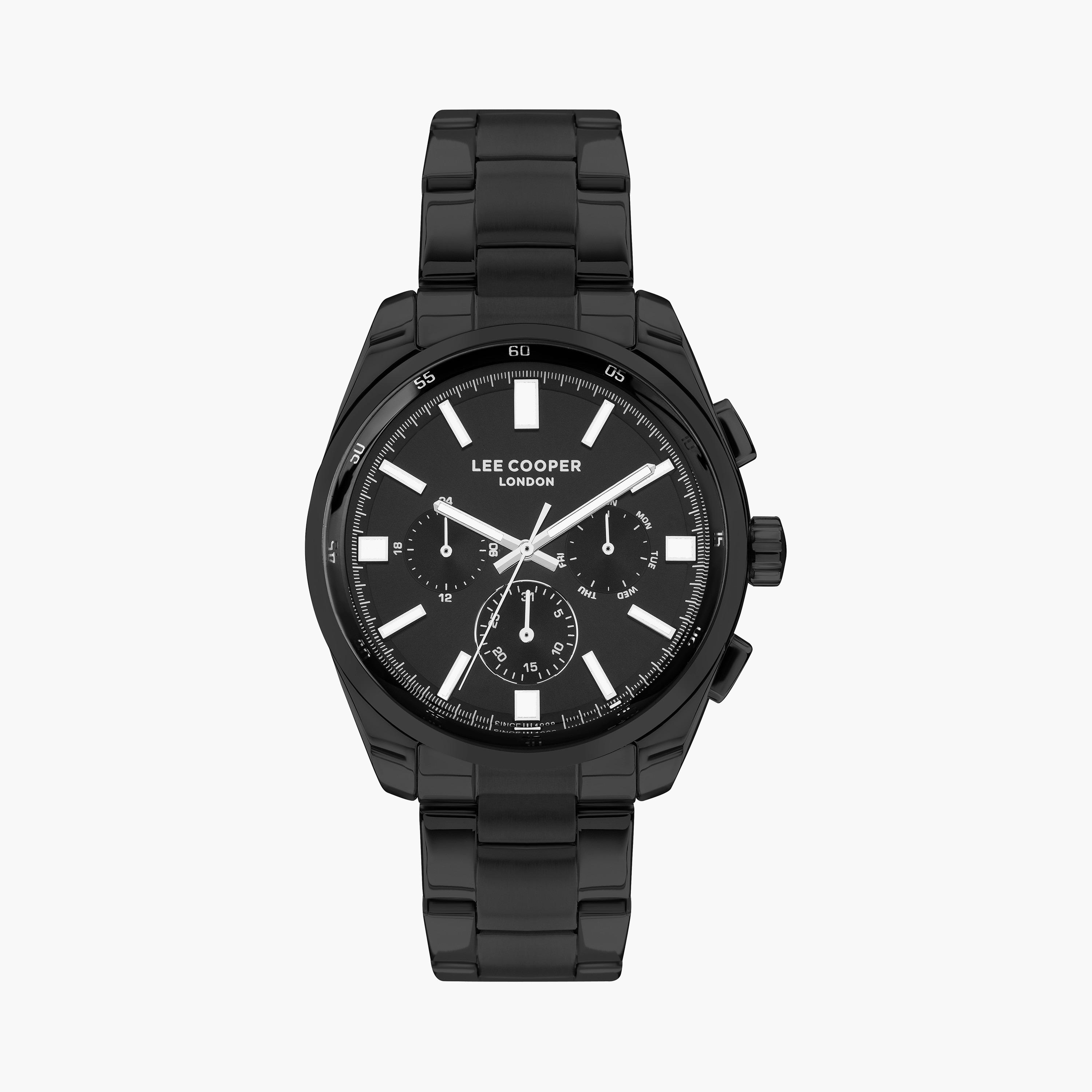 Lee Cooper Men Black Chronograph Stainless Steel Strap Watch | LC07513.650-men-watchesandjewellery-watches-image-1