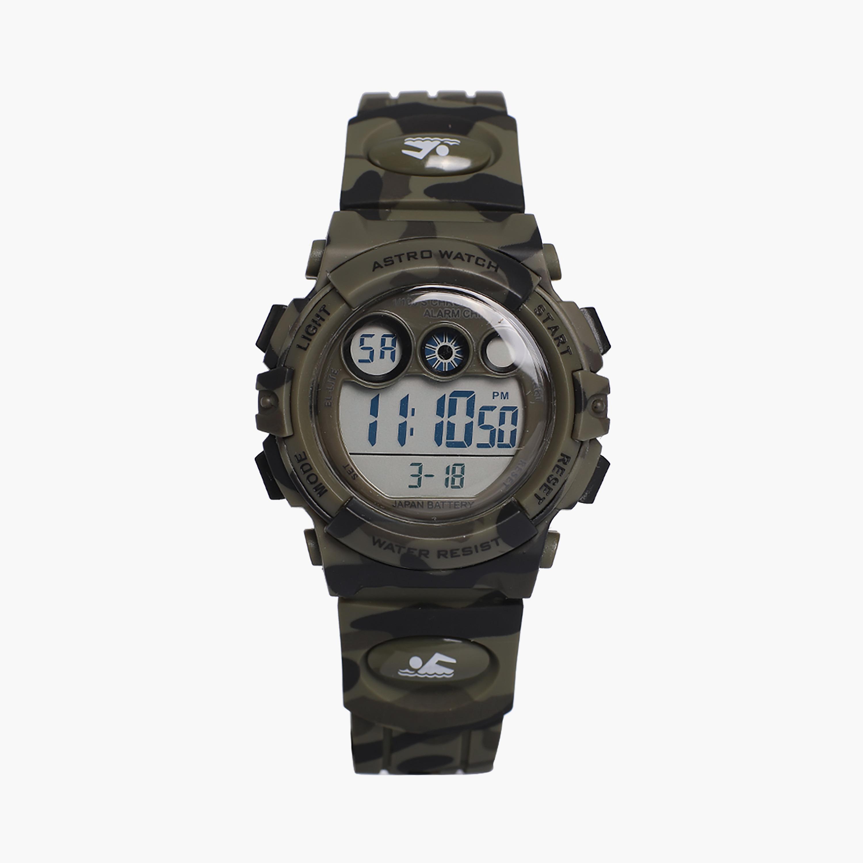  A9933 | ساعة استرو رقمية للاطفال بسوار سيليكون أخضر-girls-accessories-watches-image-1