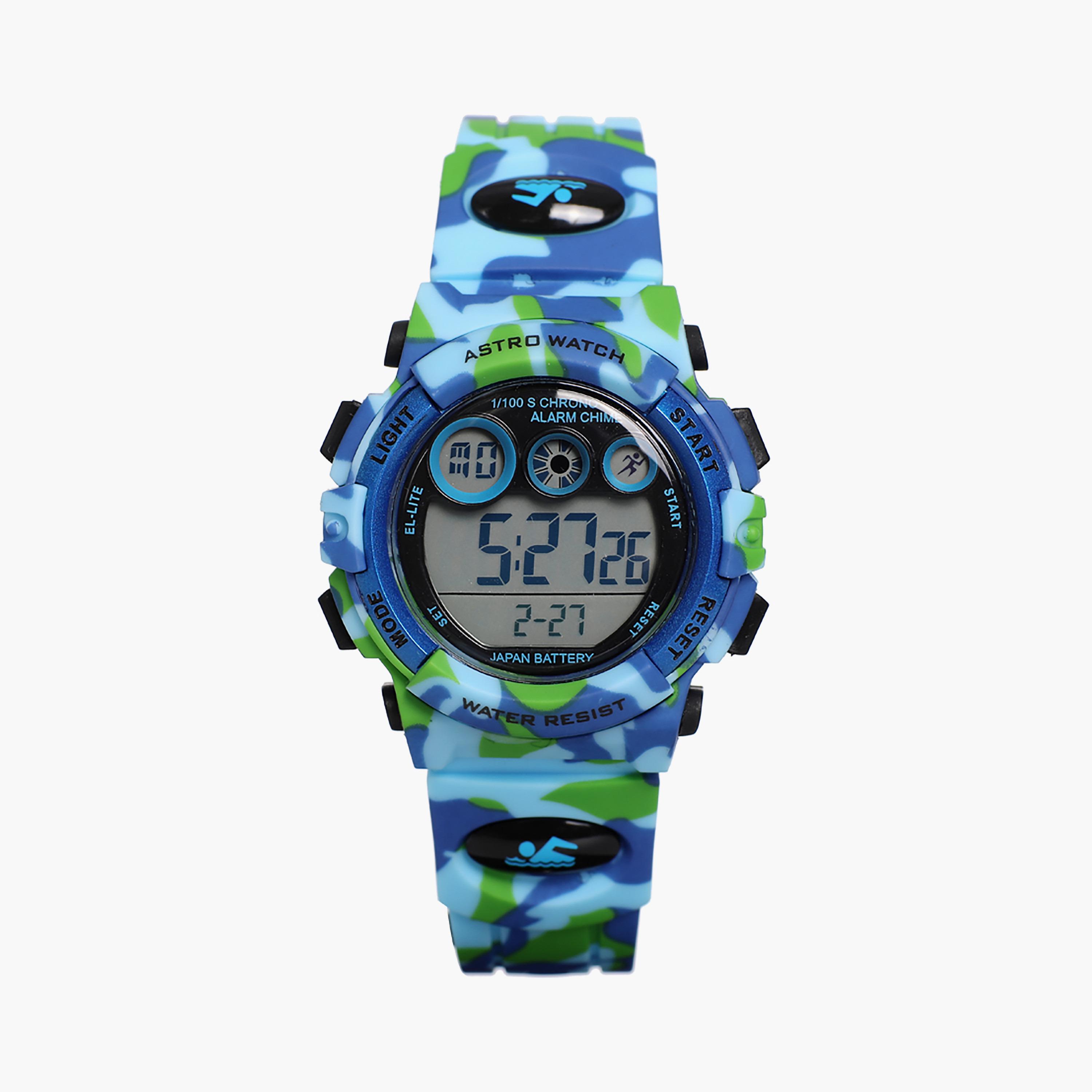  A9933 | ساعة استرو رقمية للاطفال بسوار سيليكون أزرق-girls-accessories-watches-image-1