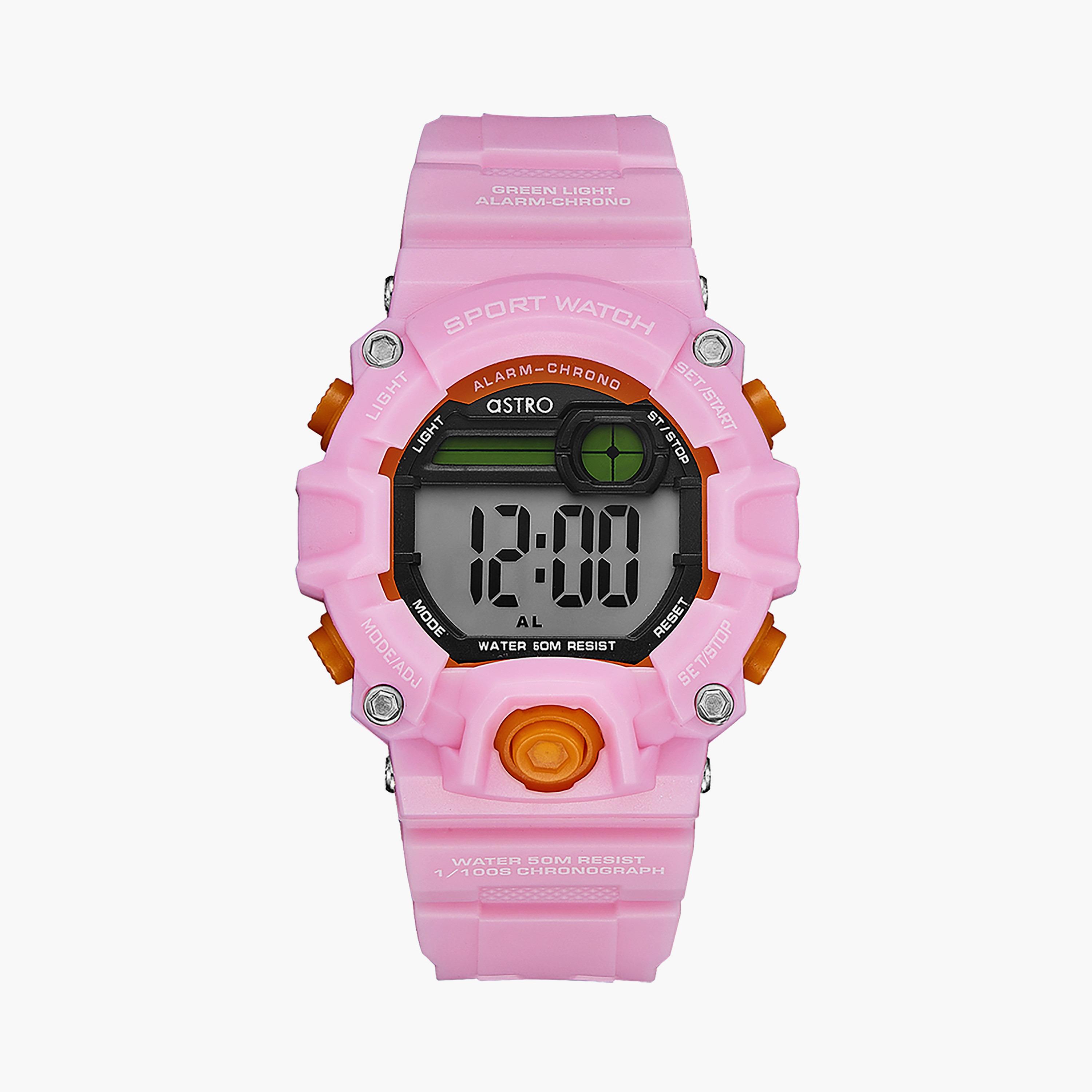  A9936 | ساعة استرو رقمية بسوار سيليكون وردي للاطفال-girls-accessories-watches-image-1
