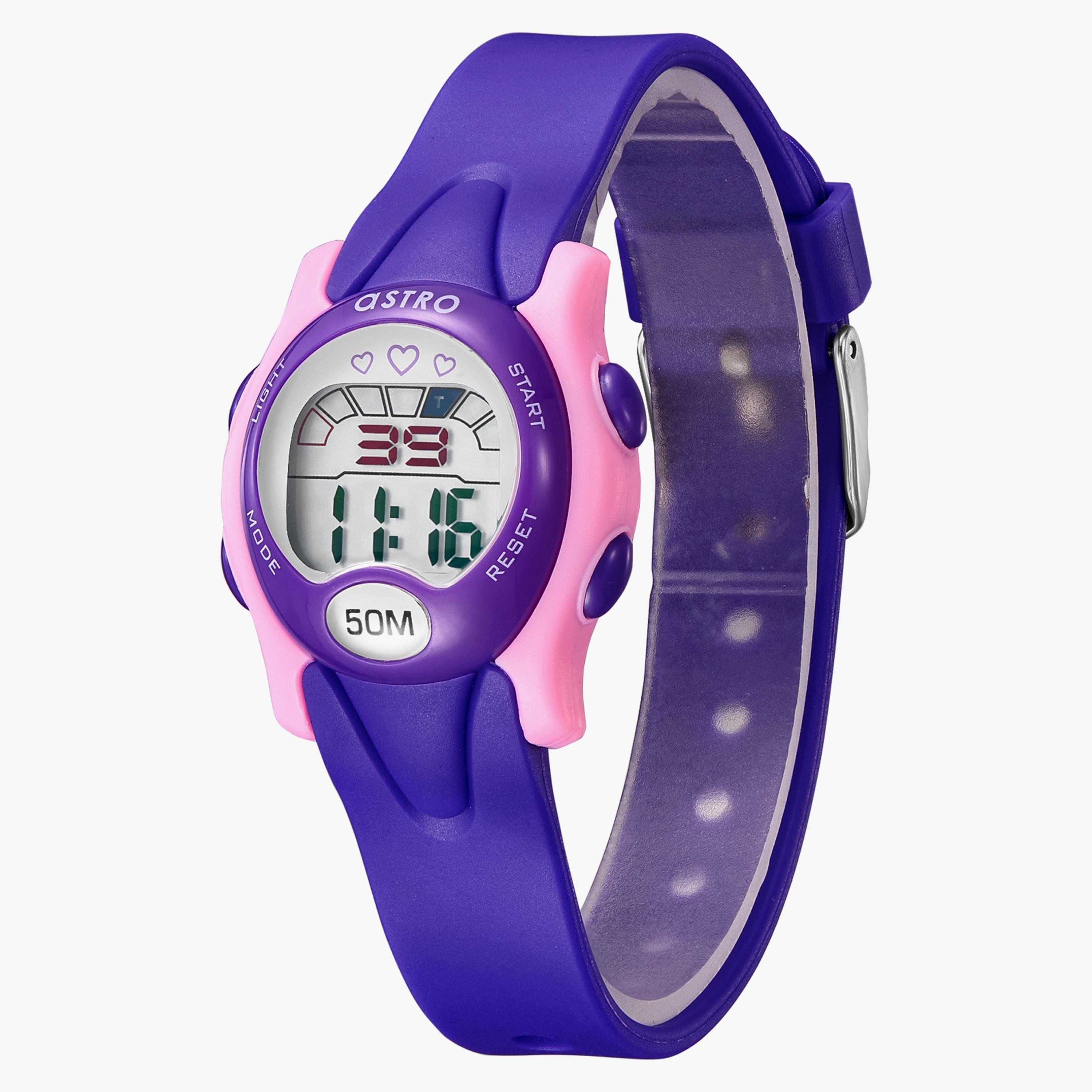 Astro Kids Purple Digital Silicone Strap Watch | A23902-girls-accessories-watches-image-2